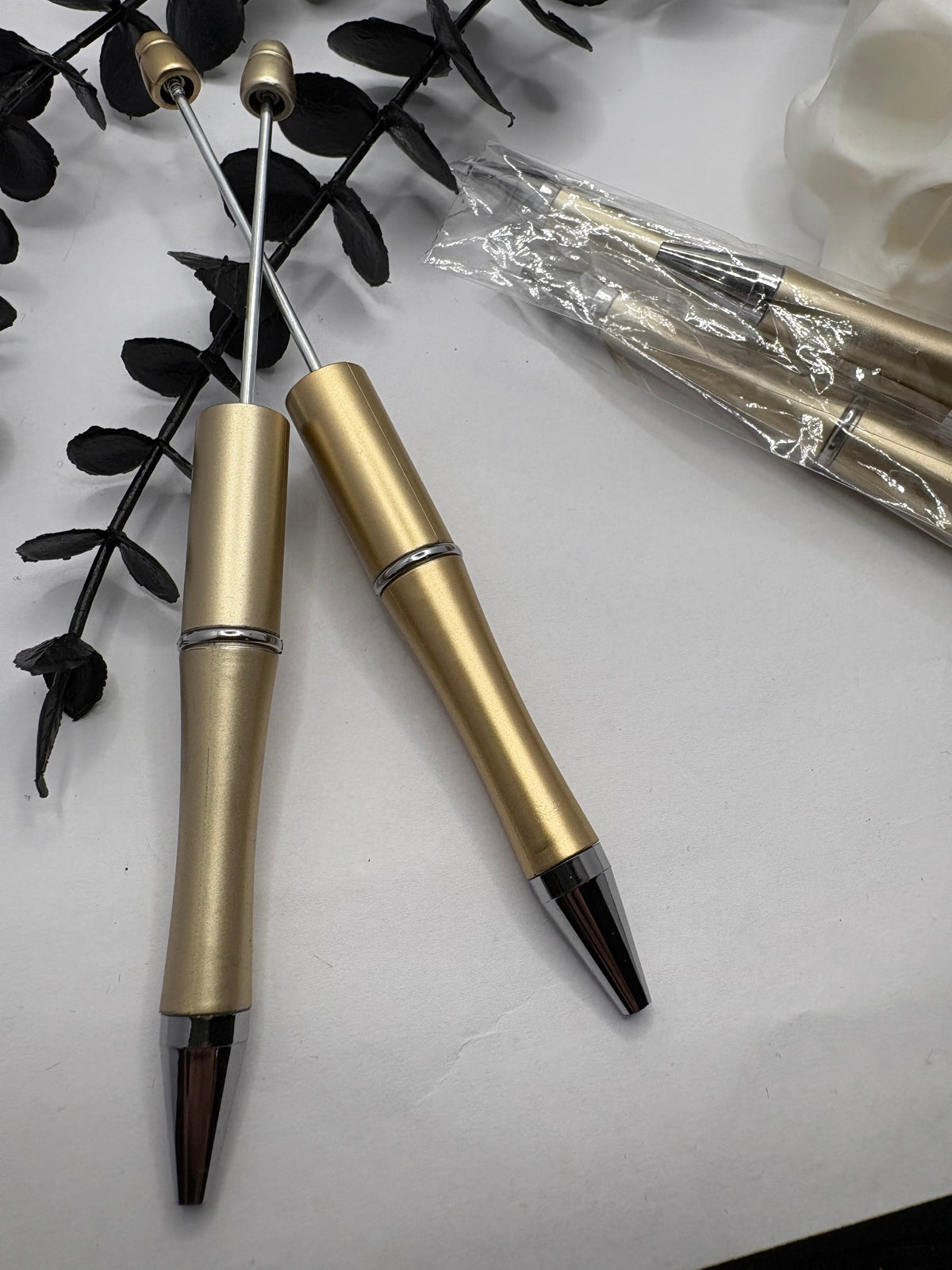 Beadable pen blanks, Beadable black ink, pen for silicone beads, for acrylic beads, pens for crafting, beadable blanks supplies