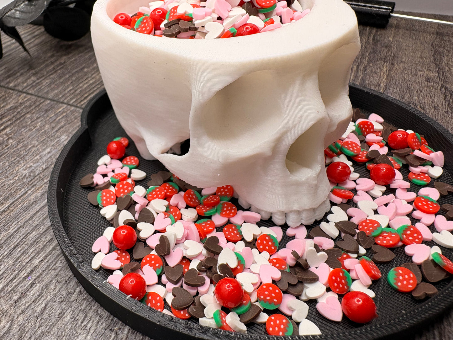 Choc. Strawberry Filler: Mixed Media clay filler, resin accents, cute shaker fillers, crafting additives 1oz Wt