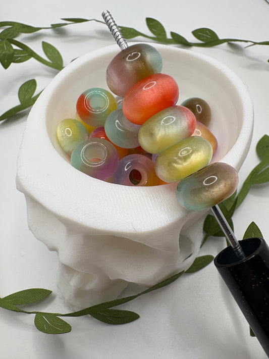 14mm Gradient Abacus acrylic spacer, beads for pens, beading supplies, beading, 5pc spacers, jewelry making