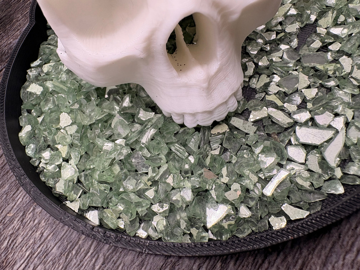 Green: Translucent Crushed glass, resin fillers, candle making supplies 1oz by weight, crushed glass for crafting