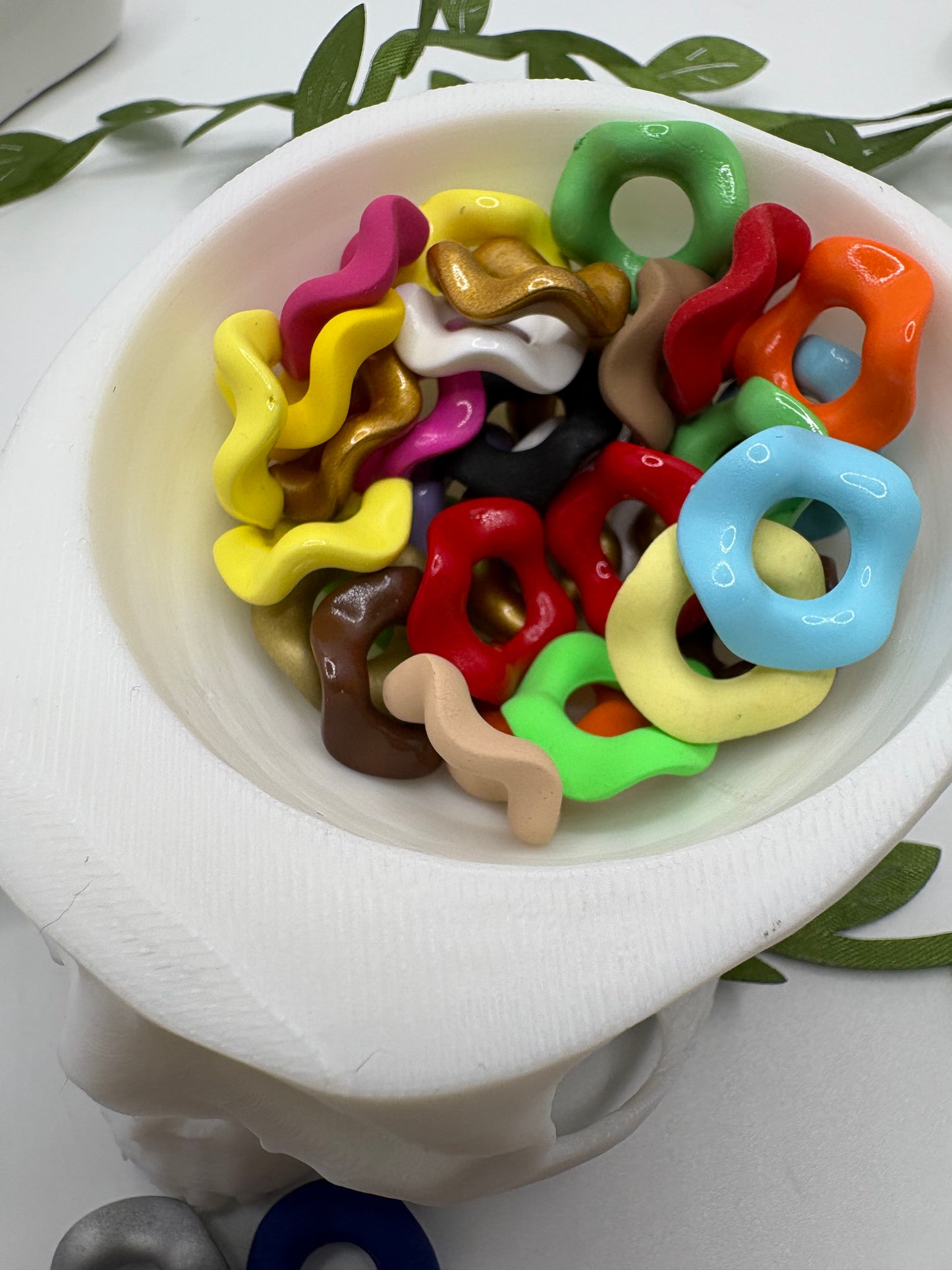 Acrylic mix Wavy spacer, 16mm beads for pens, beading supplies, beading, 10pc bag