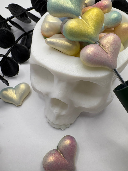 Ombre matte puff heart 5pc bead, acrylic 17mm beads for pens, beading supplies, beading heart 5pc mix