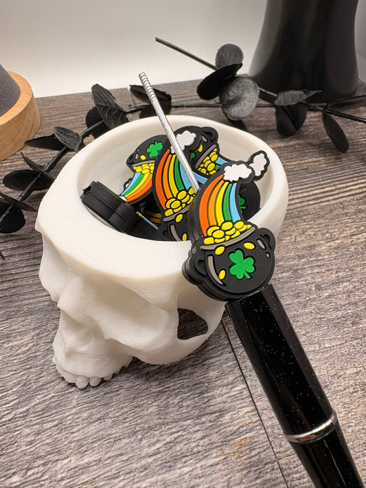 Pot of gold pen bead colorful, crafting beads, supplies, focal, silicone supply bead, silicone focal for beadable items, 31.5mm