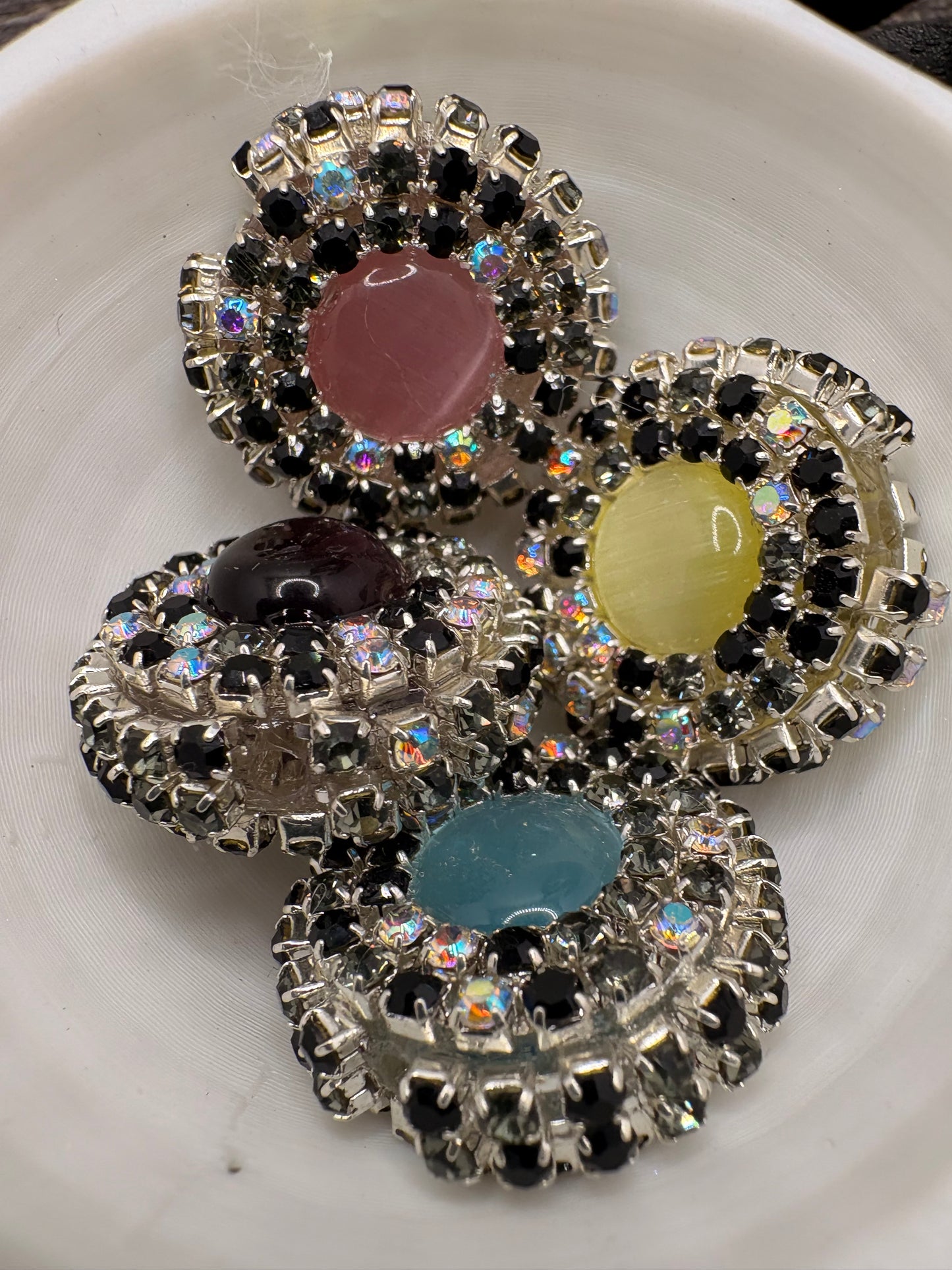 Rhinestone Cateye Jeweled Bead: 23.5mm beads for pens, beading supplies, beading, 1pc