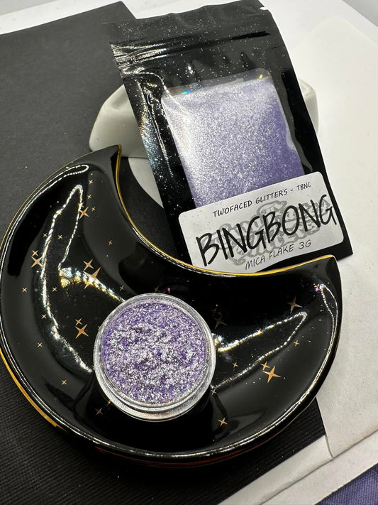 BingBong Mica Flake, Mica Flake for additives in crafting, Purple shimmer flake 3g wt.