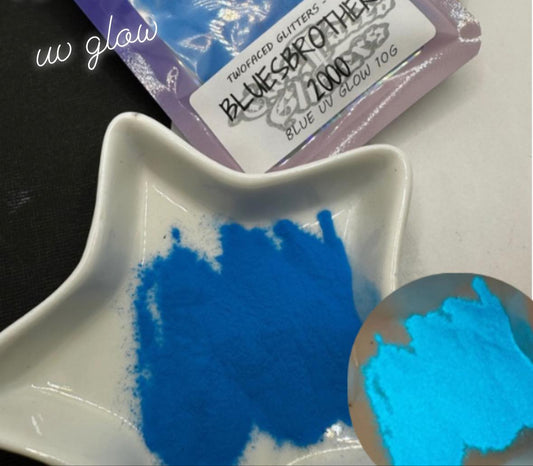 Bluesbrothers 2000 Glow Mica powder pack, Mica for additives in crafting, Blue Glow 10g total wt.