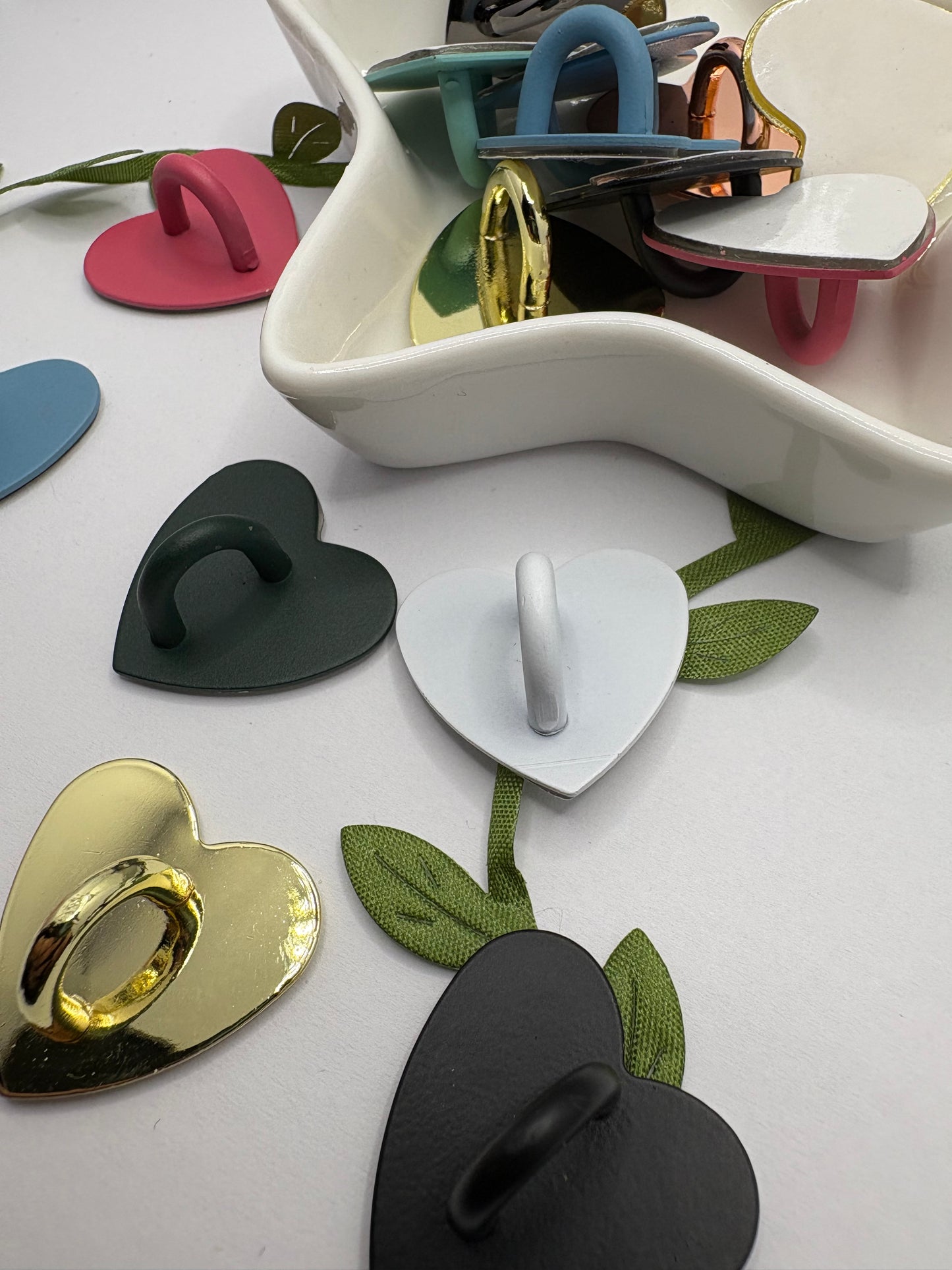 Adhesive phone charm holder, metal charm base, adhesive attachment for phone or case for charms 1pc 24mm