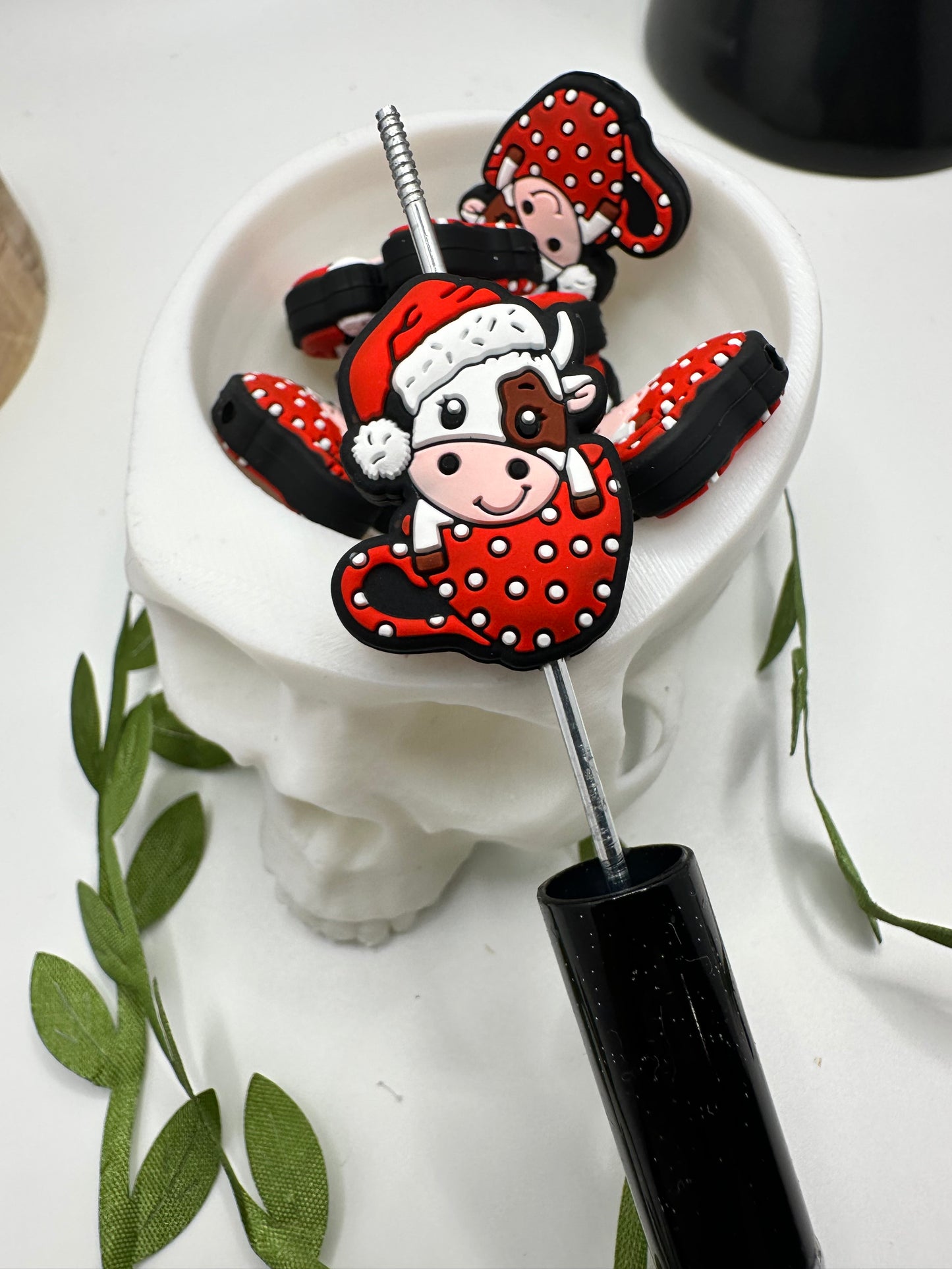 Cow Mug bead, bead for pens, crafting beads, supplies, focal, supply bead, silicone focal beadable items, 1pc, 30mm