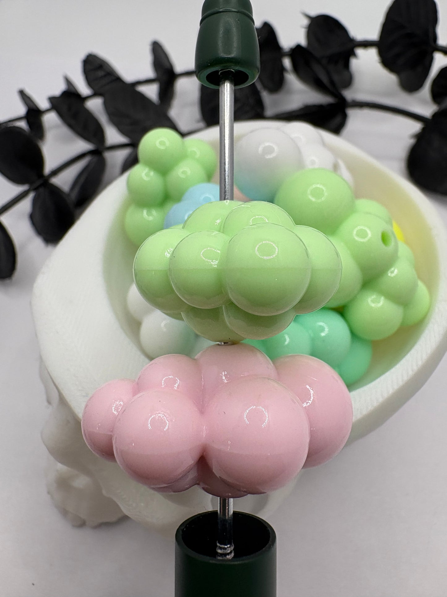 Pastel Big Cloud bead, acrylic beads for pens, beading supplies, beading, 17mm, beads for keychain, 5pc