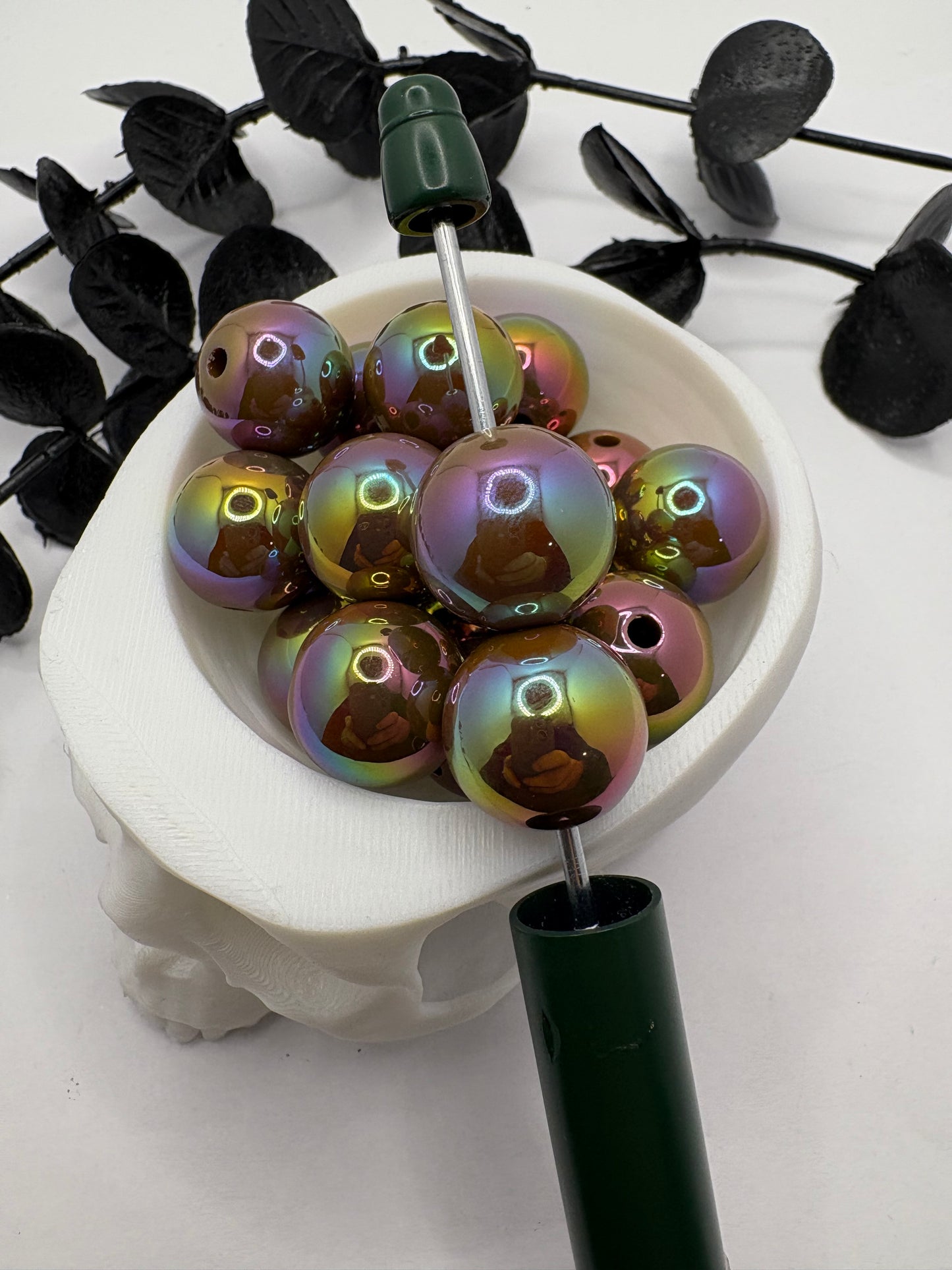 Holo Cocoa bead, acrylic 15.5mm beads for pens, beading supplies, beading