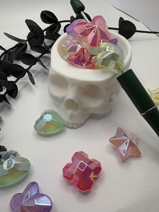 IR stardust gem shapes bead, acrylic beads for pens, beading supplies, beading multi-color mix