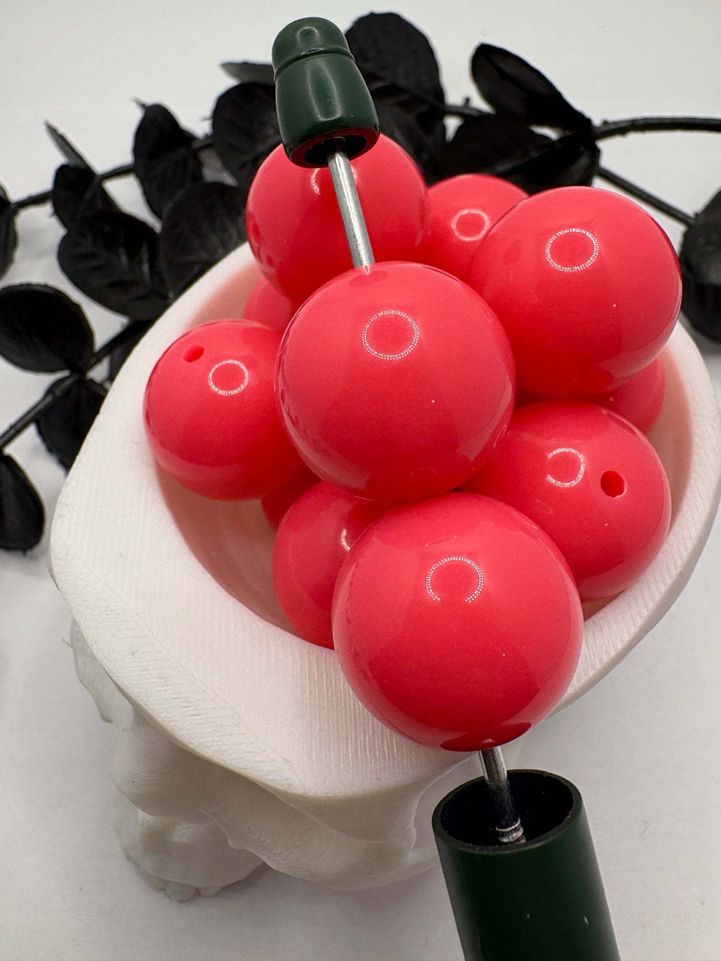 Big Pink bubblegum bead, acrylic 19mm beads for pens, beading supplies, beading, Solid Pink
