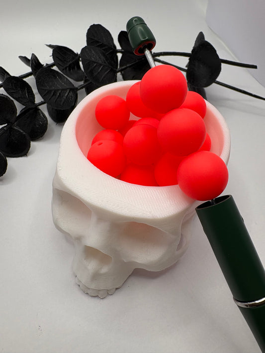 Silicone Bright Pink bead, 15mm beads for pens, beading supplies, beading, pvc silicone beads