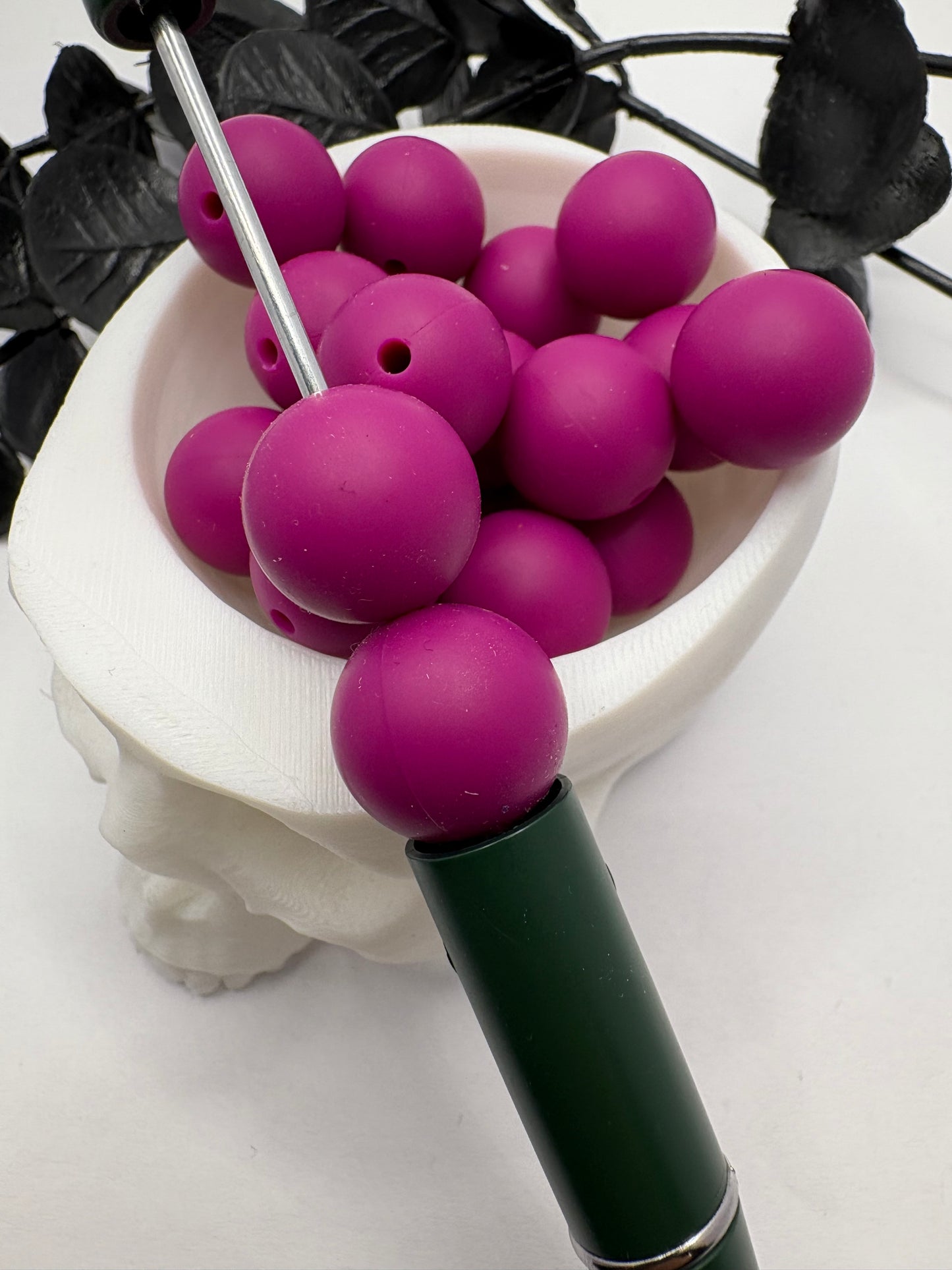 Silicone Wine Purple bead, 15mm beads for pens, beading supplies, beading, pvc silicone beads