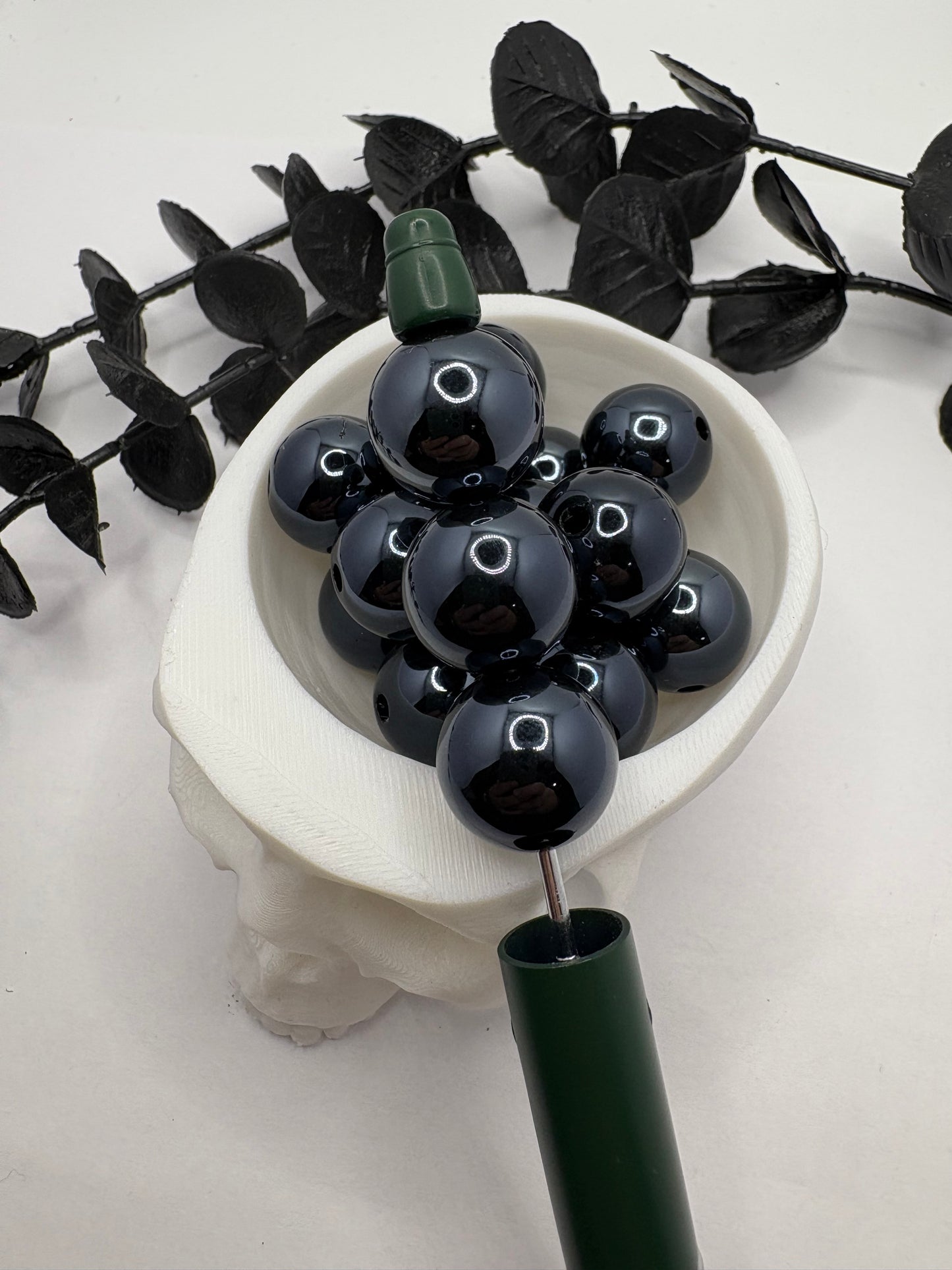 Black Hole bead, acrylic 15.5mm beads for pens, beading supplies, beading