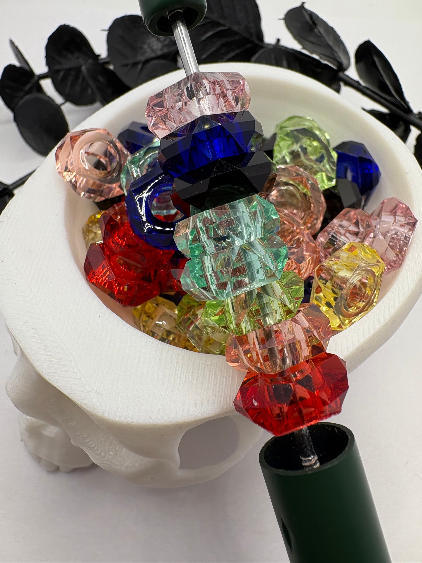 Acrylic transparent spacer mix, 13mm beads for pens, beading supplies, beading, 10pc bag