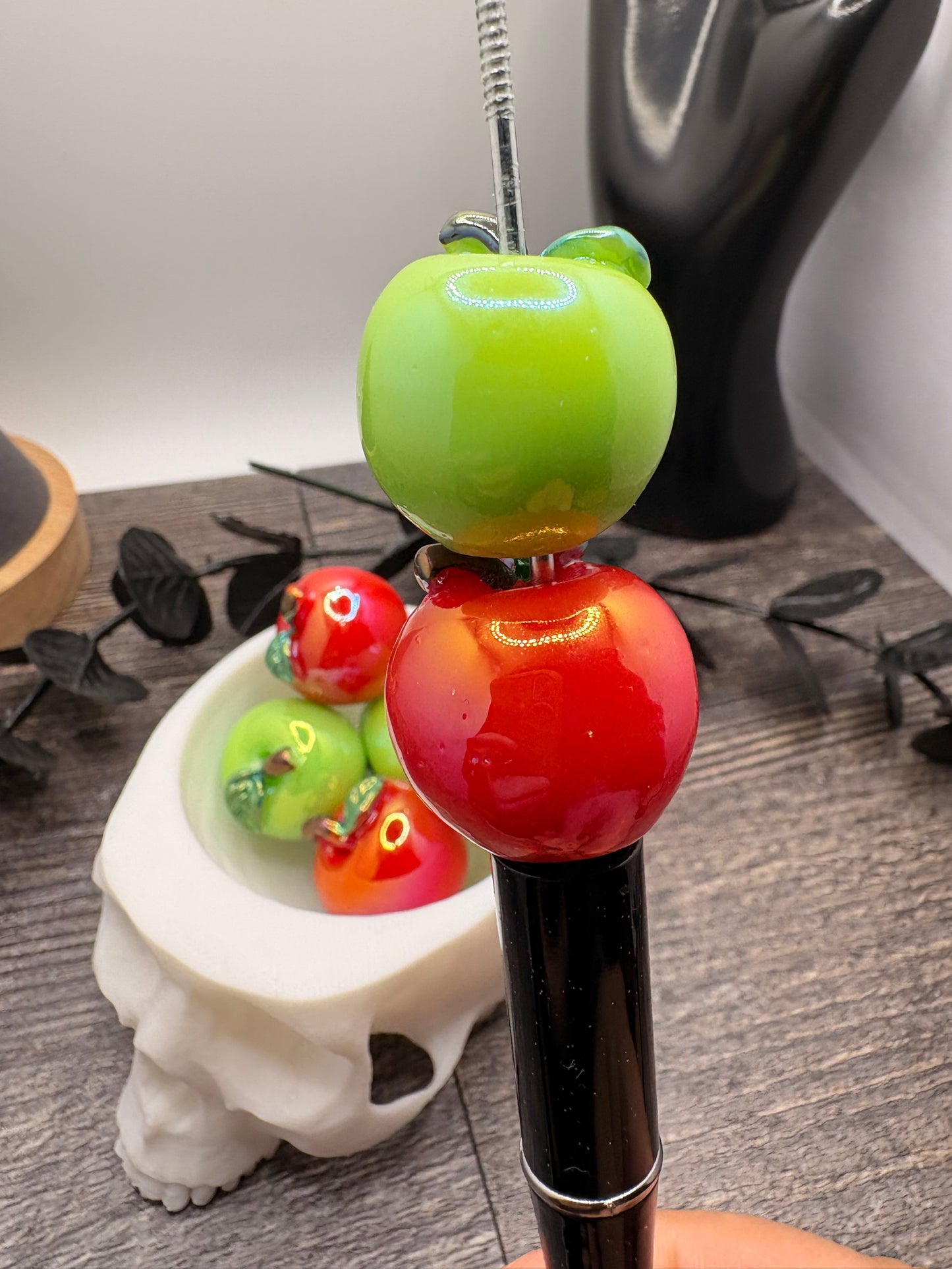 Big Apple bead, acrylic beads for pens, beading supplies, beading, 22.5mm, beads for keychain, 2pc