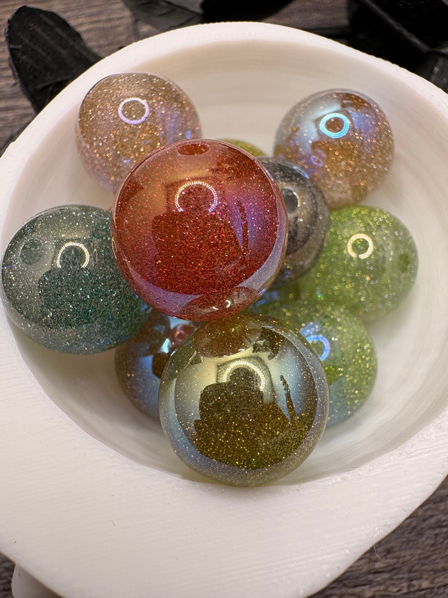 Stardust: Color mix bubblegum bead, acrylic 15.5mm beads for pens, beading supplies, acrylic beads