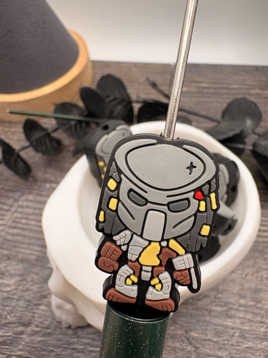 Predator character bead, Silicone focal, silicone bead for pens, crafting beads, supply focal, 30mm, 1pc