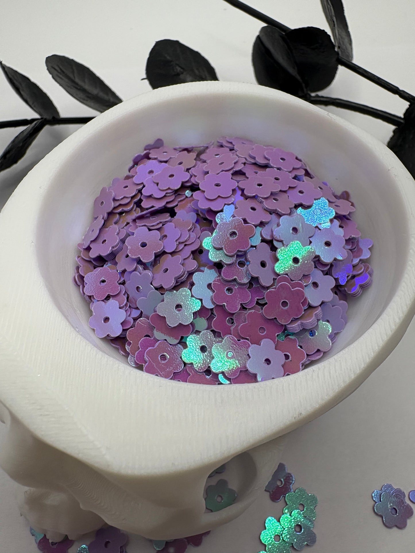 Purple Passion flower sequins, floral sequins, resin fillers, crafting supplies, resin sequins, flower nail accessories .5oz