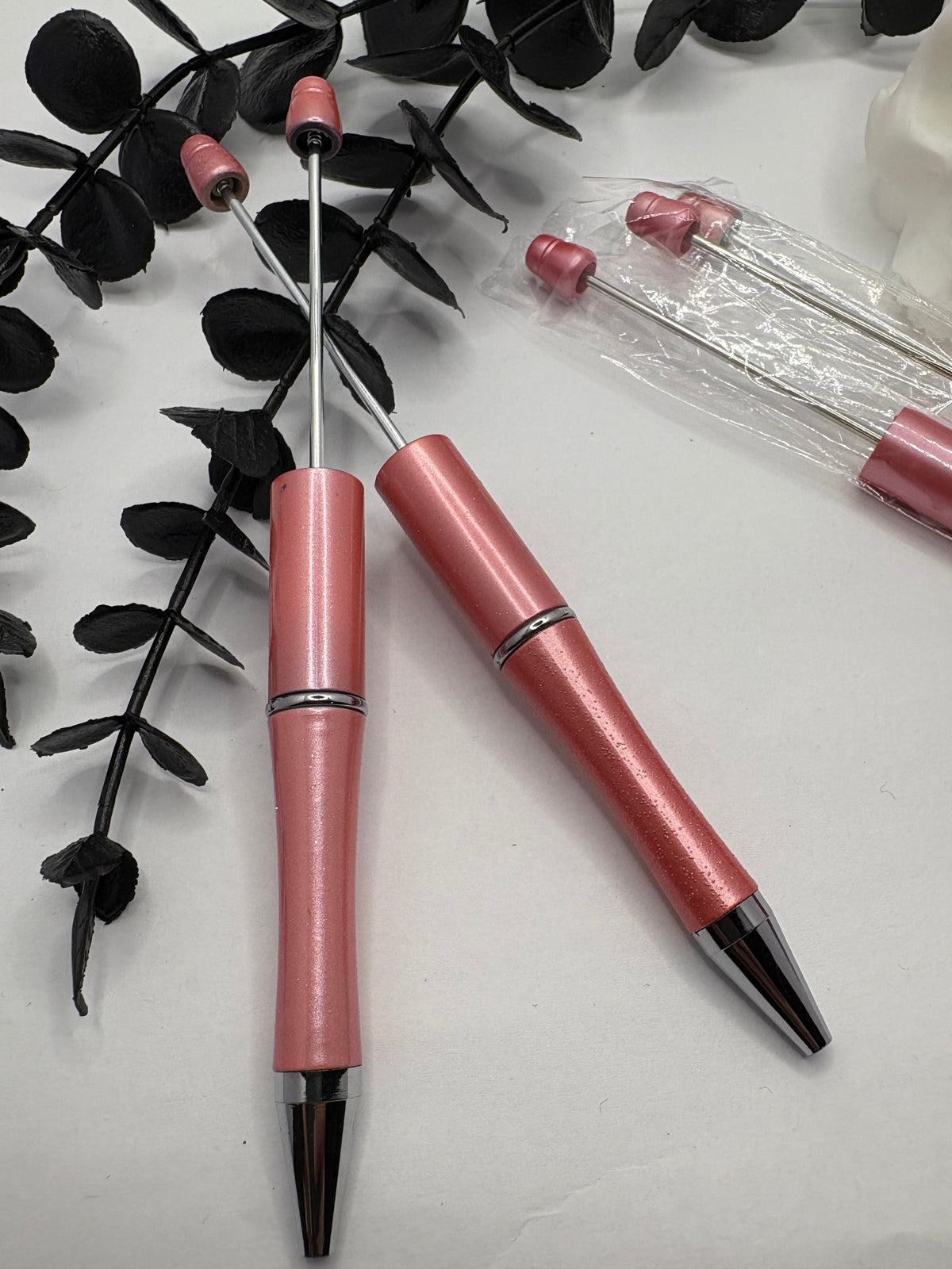 Beadable pen blanks, Beadable black ink, pen for silicone beads, for acrylic beads, pens for crafting, beadable blanks supplies