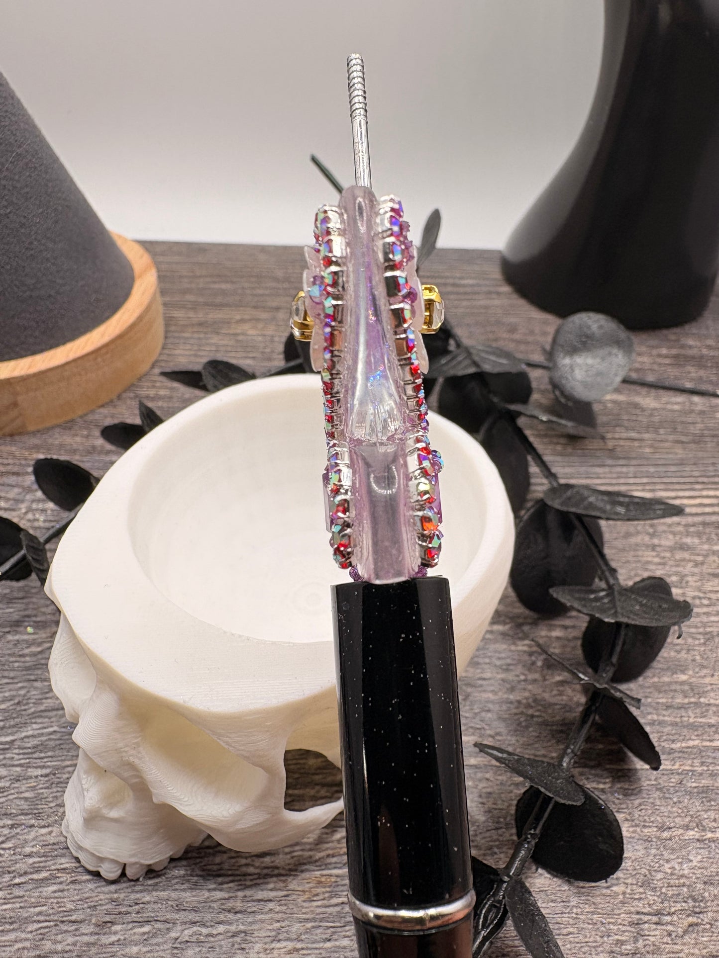 Custom Purple Bling Butterfly Bead, 33.5mm, 1pc