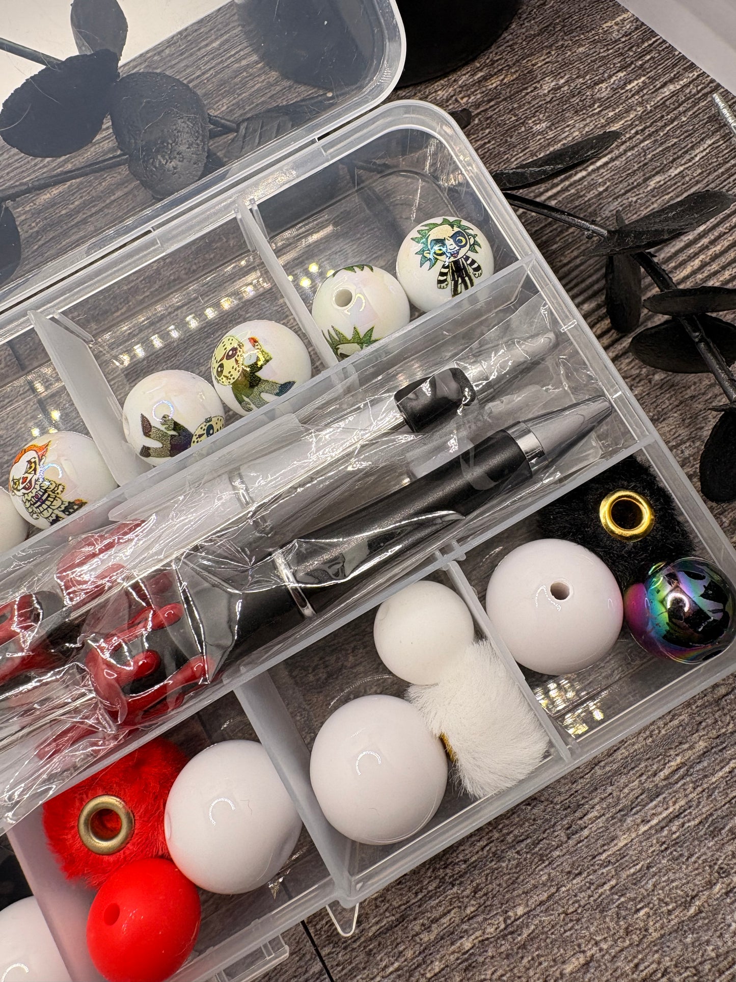 Horror Character diy beaded pen kit, 4 pen set, bead mix, Complete pen kit 30pc per kit