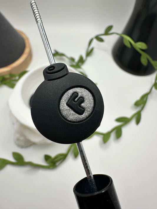 F-Bomb focal bead, silicone bead, silicone bead for pens, crafting beads, supplies focal, silicone supply bead 25mm funny