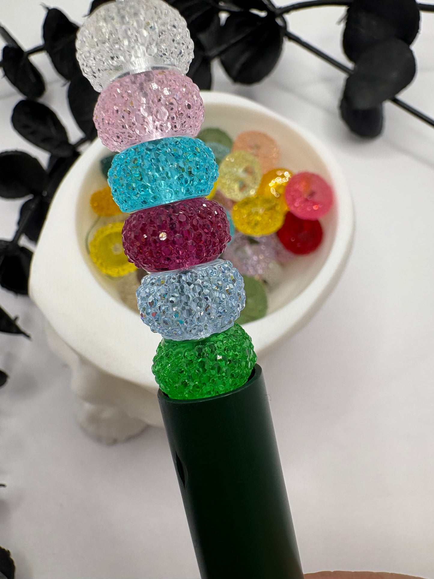 11.5mm Transparent mixed disc acrylic spacer, beads for pens, beading supplies, 10pc spacers, jewelry making