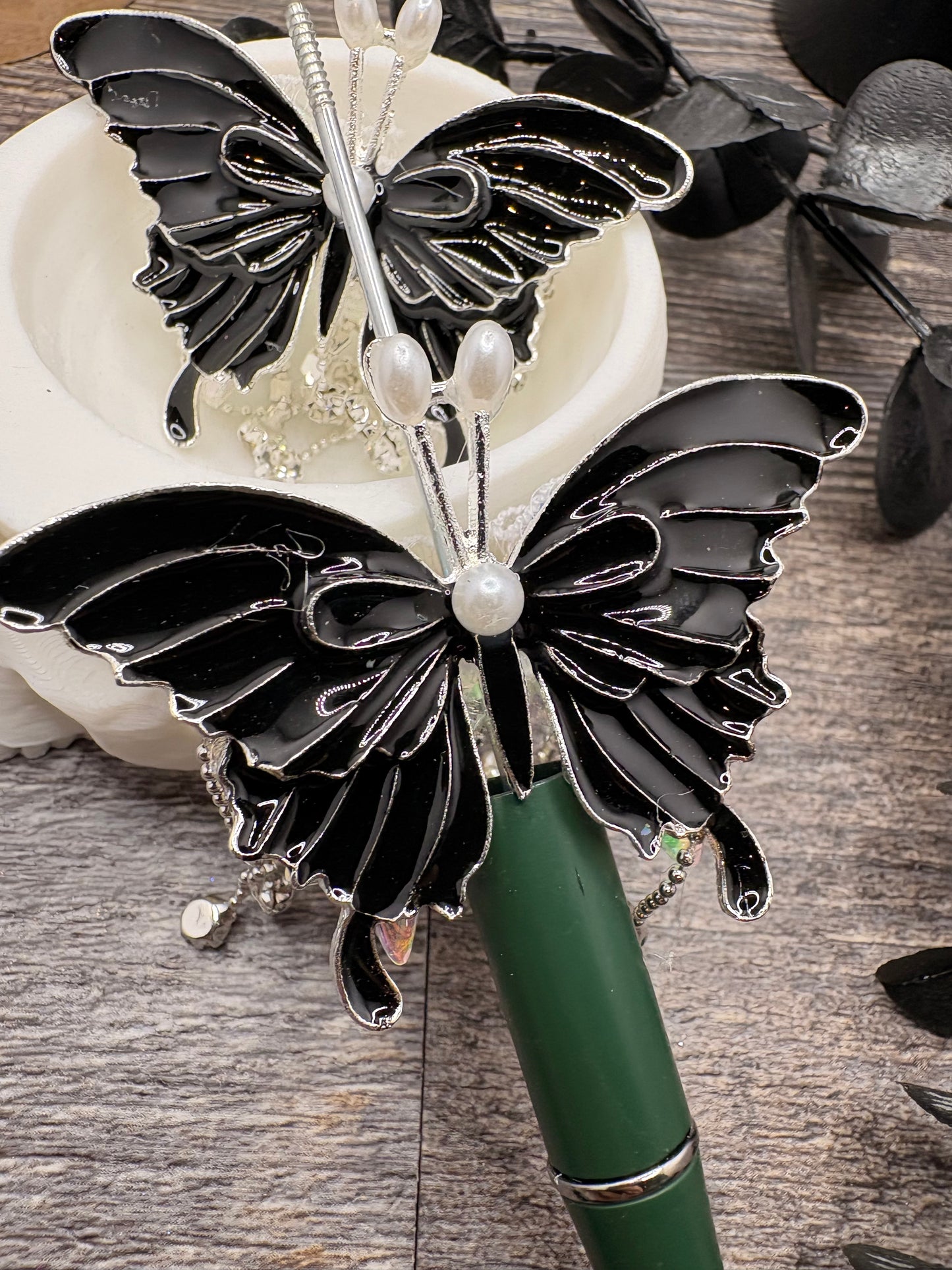 Big Butterfly Bling Focal Bead, 1pc Dangle bead 43mmx62.5mm
