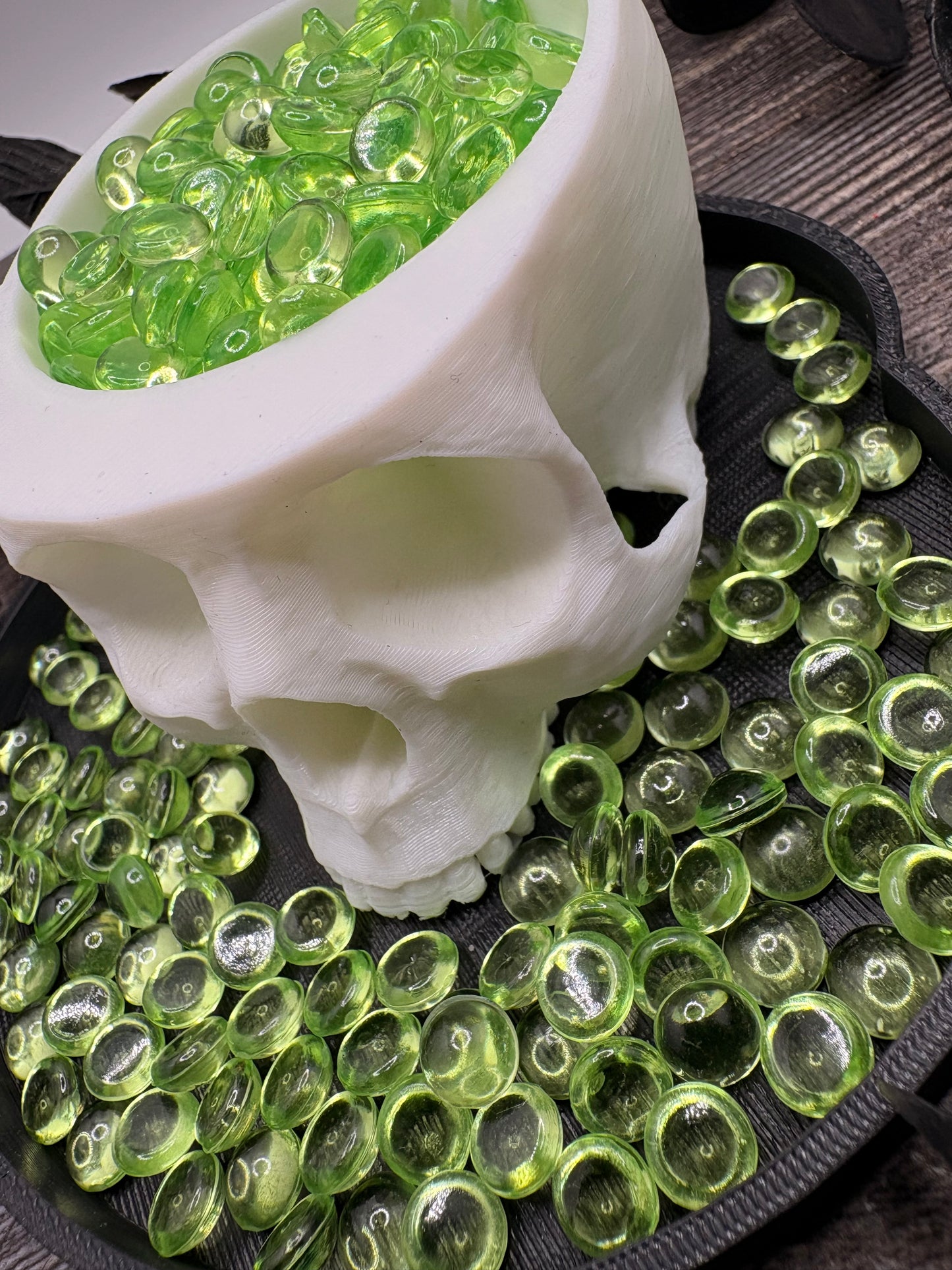 Green Transparent: Resin Flatback Half Dome Filler, 2oz Wt.