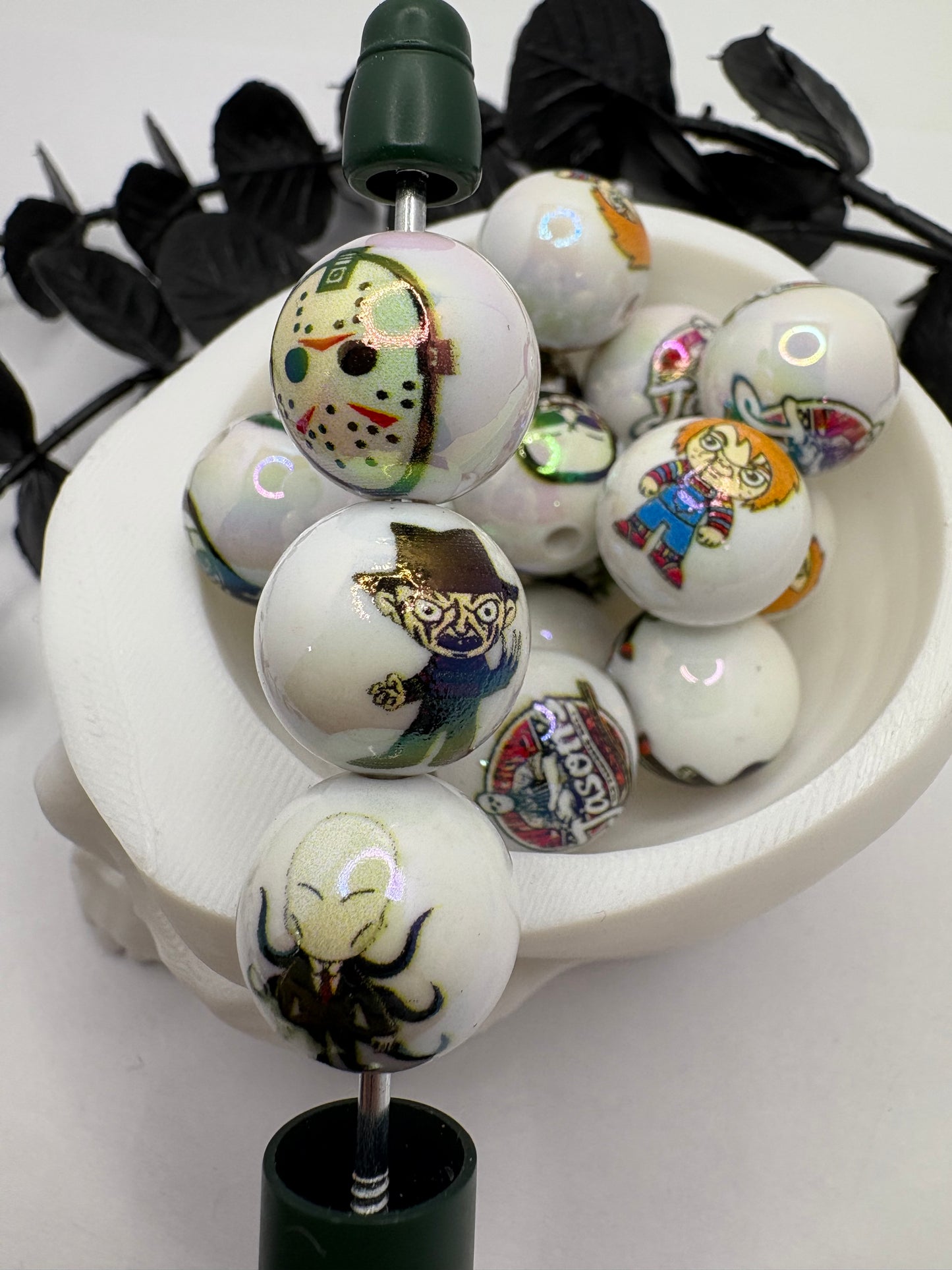 Horror mix bubblegum bead, acrylic 15mm beads for pens, beading supplies, beading