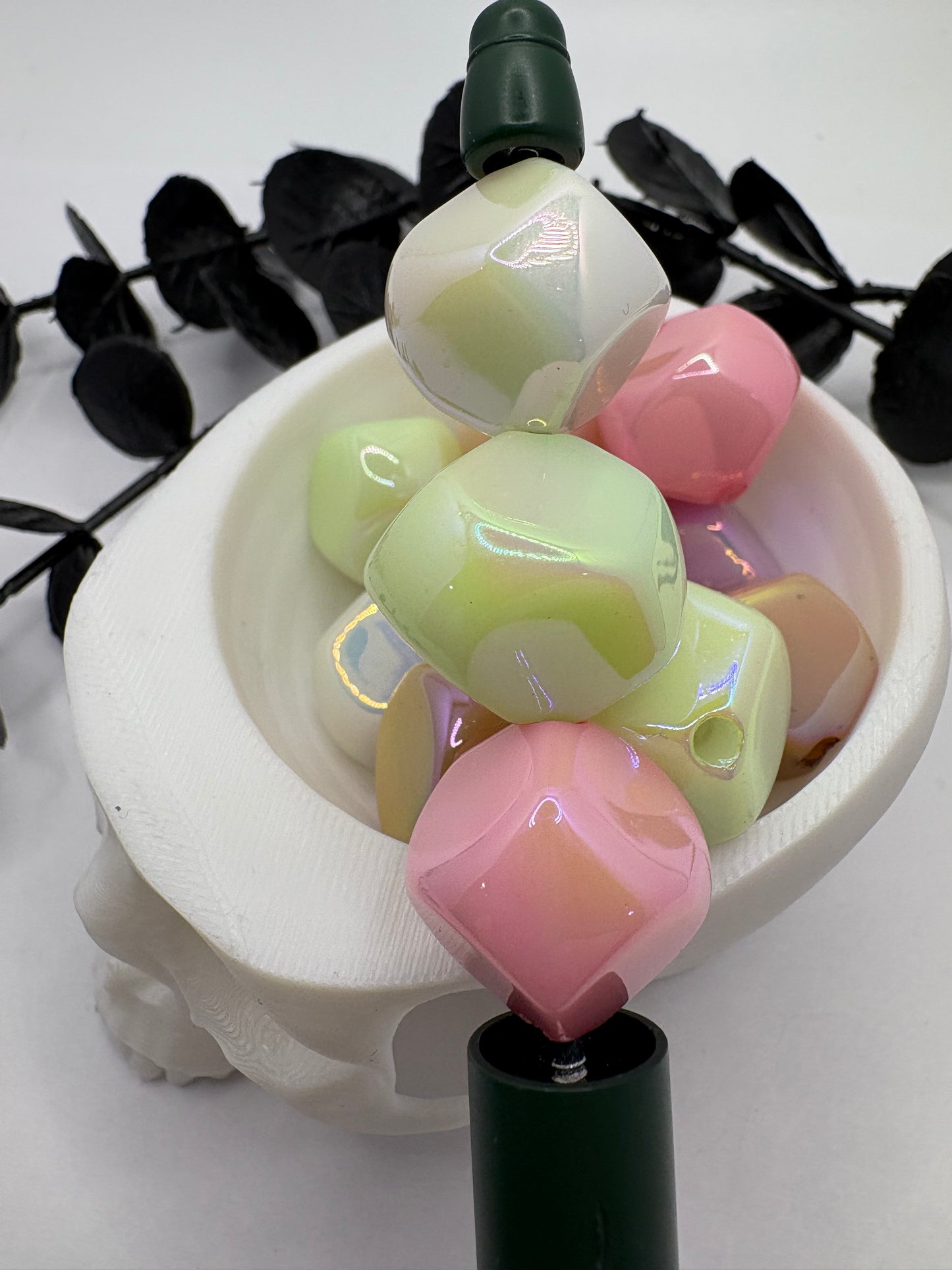 Gem acrylic pastel bead mix, acrylic 19mm beads for pens, beading supplies, bubblegum beads, multicolor bead mix