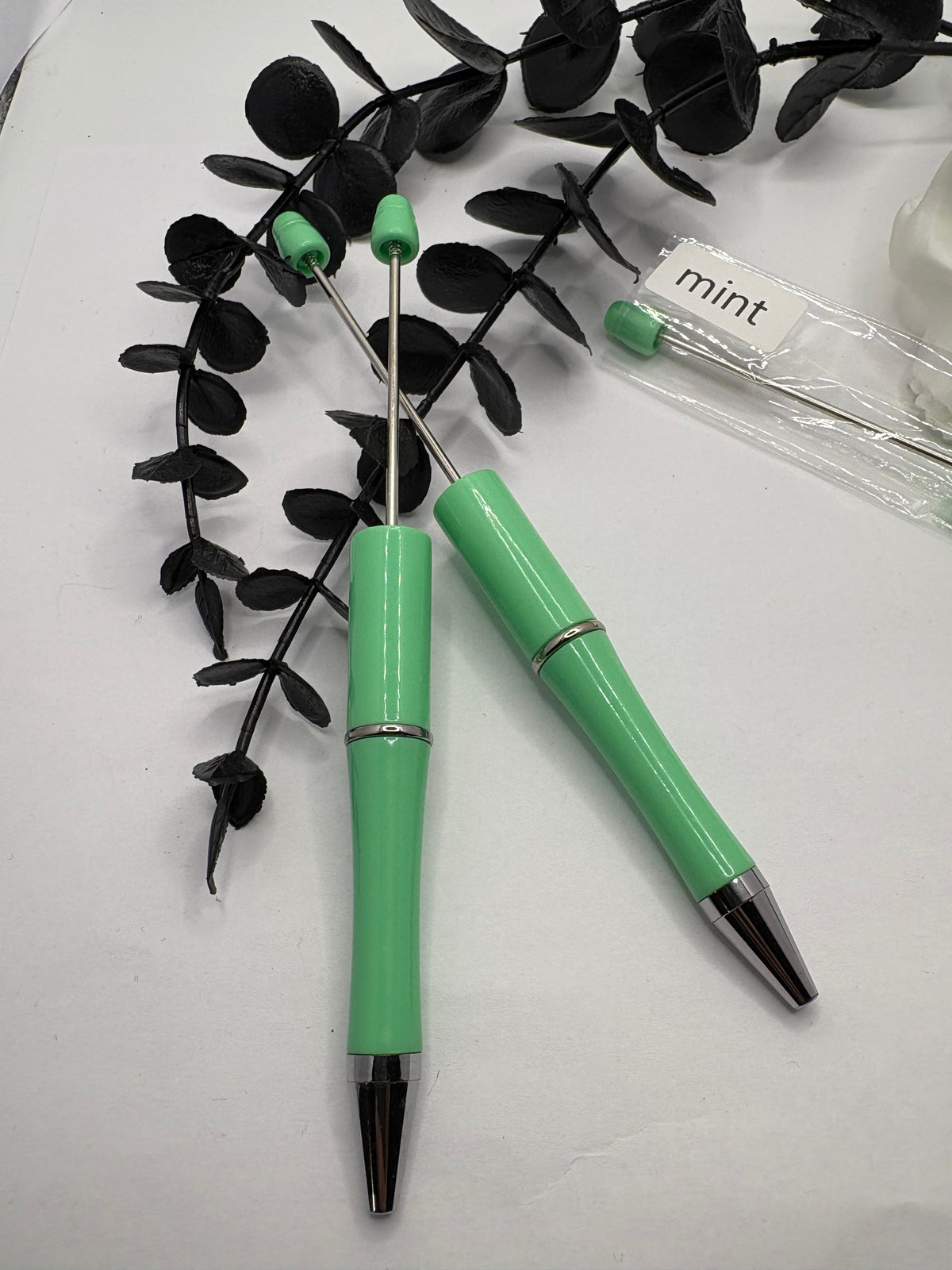 Beadable pen blanks, Beadable black ink, pen for silicone beads, for acrylic beads, pens for crafting, beadable blanks supplies
