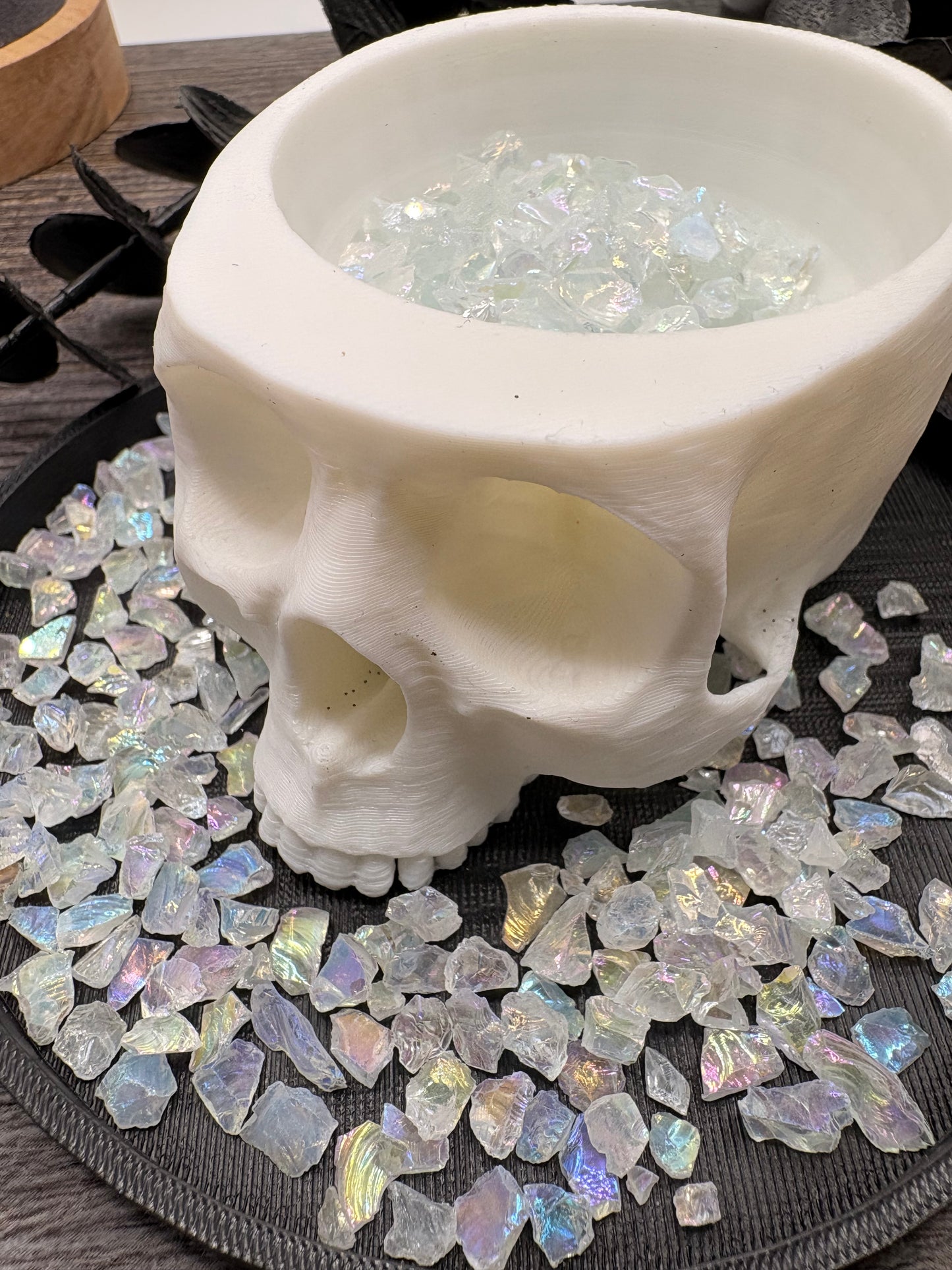Eskimo: Holographic Translucent Crushed glass, resin fillers, candle making supplies 1oz by weight, crushed glass for crafting