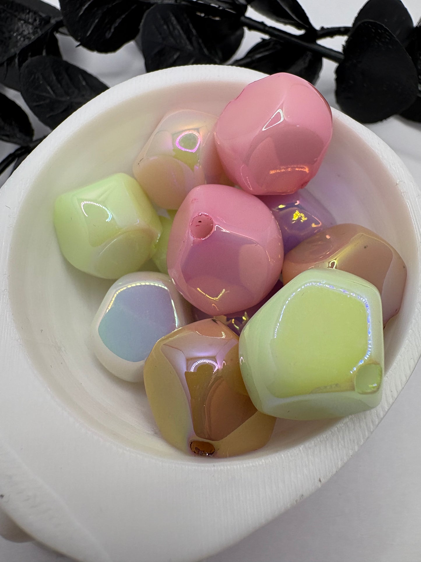 Gem acrylic pastel bead mix, acrylic 19mm beads for pens, beading supplies, bubblegum beads, multicolor bead mix