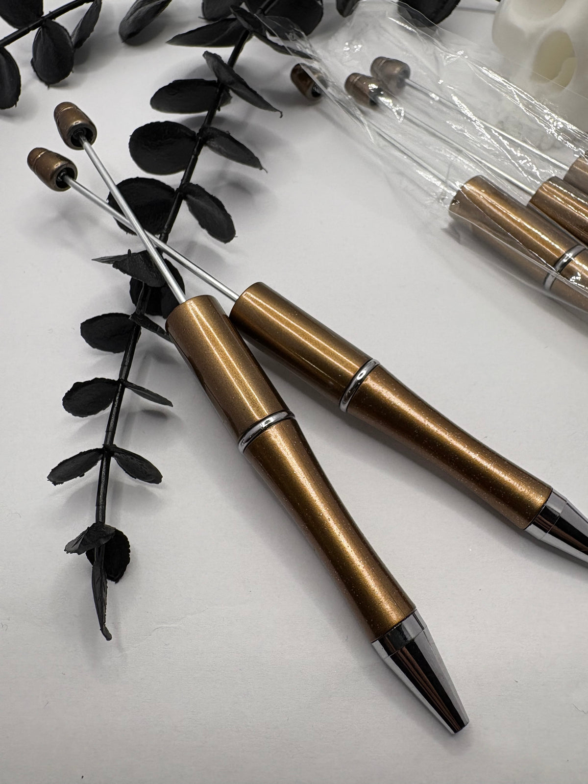 Beadable pen blanks, Beadable black ink, pen for silicone beads, for acrylic beads, pens for crafting, beadable blanks supplies