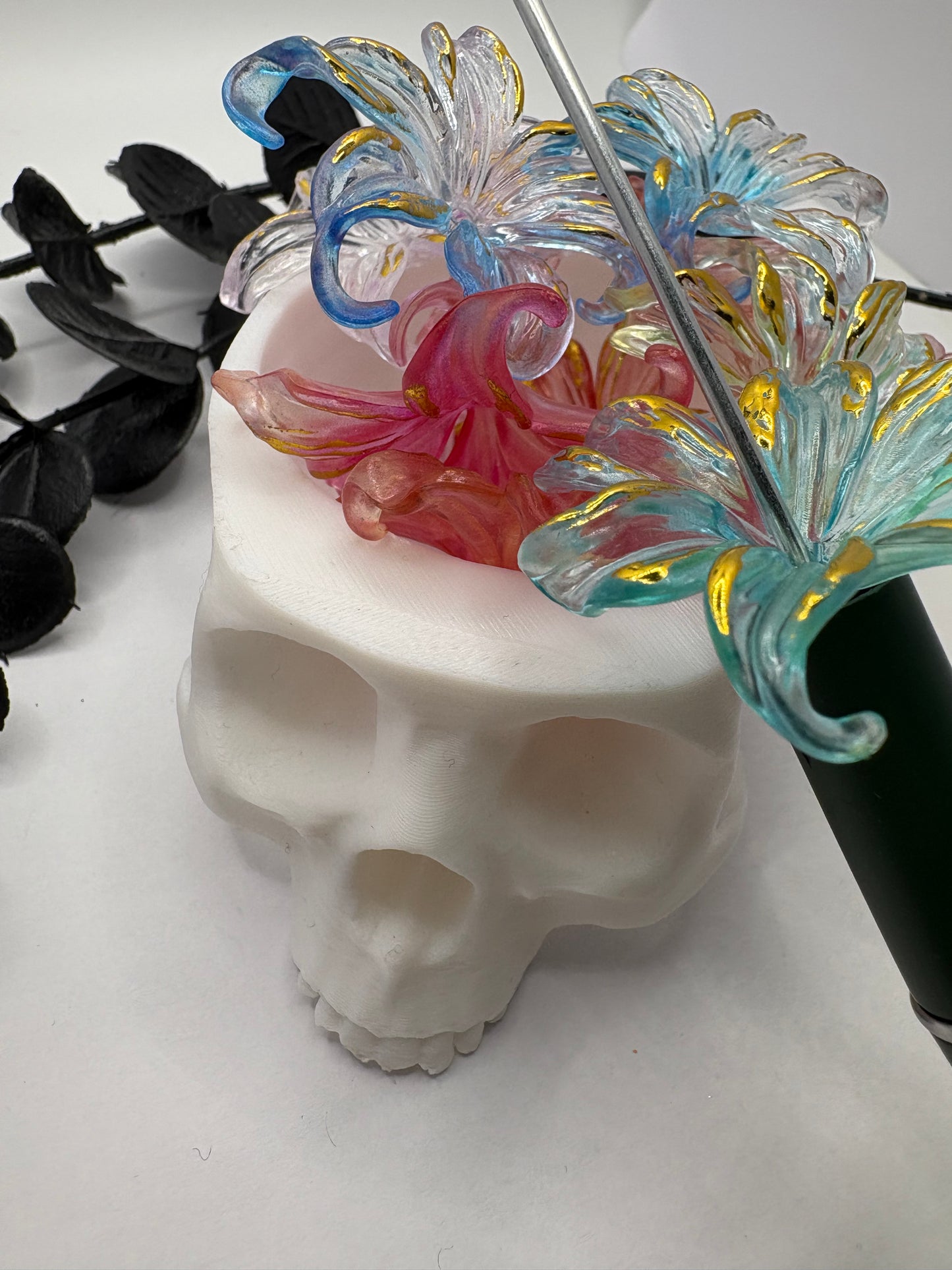 Big Flower fancy bead, acrylic 43mm beads for pens, beading supplies, beading, 5pc mix