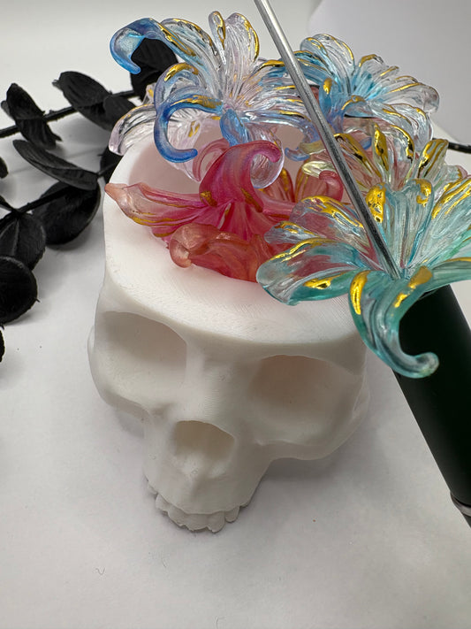 Big Flower fancy bead, acrylic 43mm beads for pens, beading supplies, beading, 5pc mix