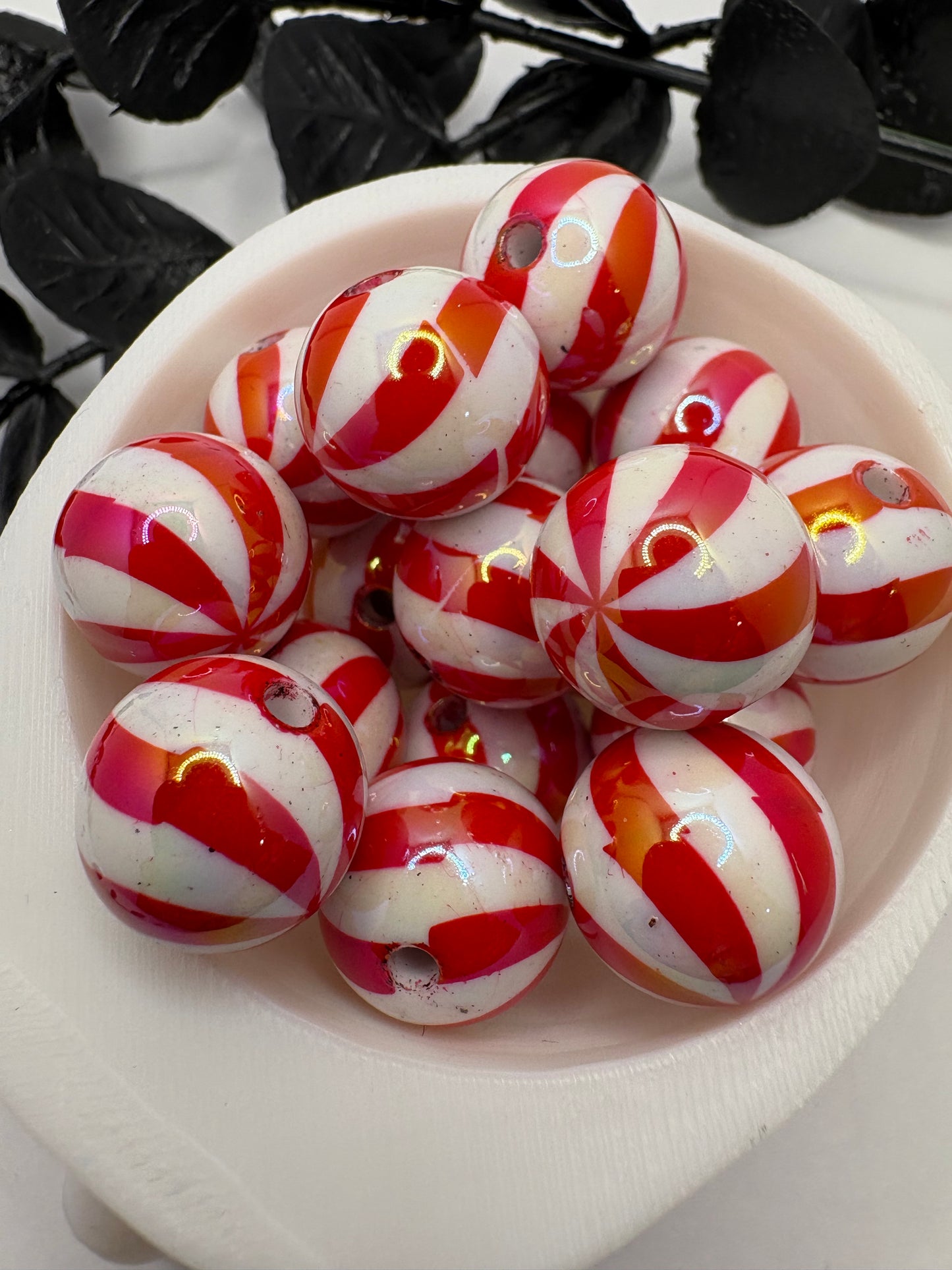 Striped Halloween bubblegum bead, acrylic 15.5mm beads for pens, beading supplies, beading, striped 5pc