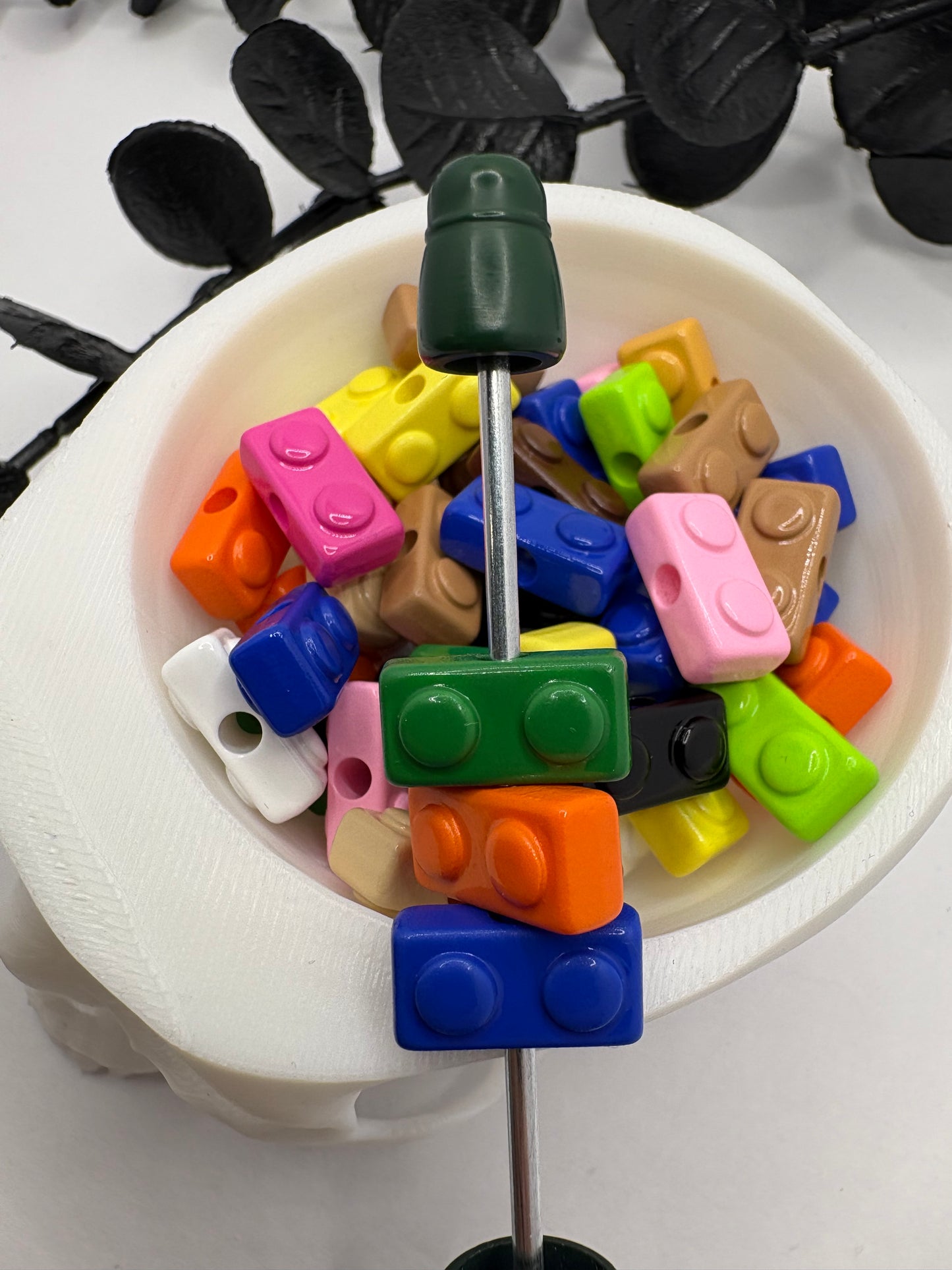 Block mini mix beads, acrylic 7mm beads for pens, beading supplies, mix colored wings 10pc