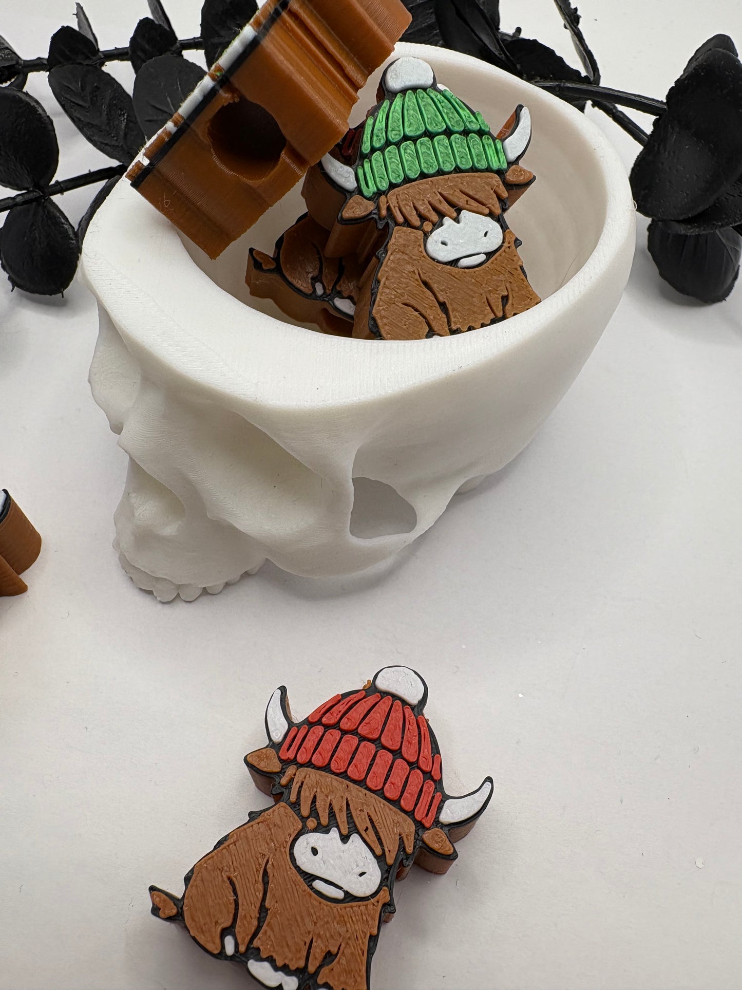 Cow Straw topper beads, straw accessory, bead supplies, keychain beads, big bead, single side printed 37.8mm