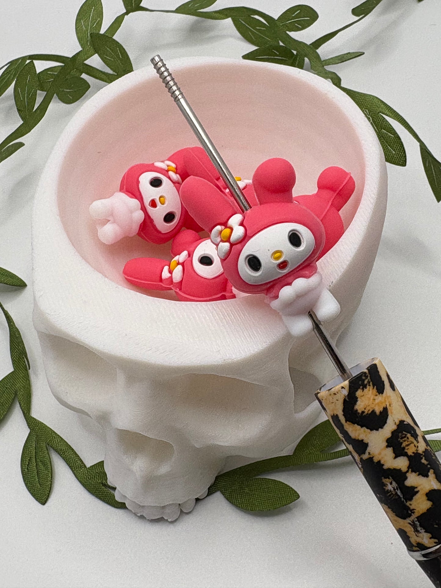 3D Melody, cute silicone bead, beads for pens,  printed silicone bead, focal bead, 31.2mm, 1pc