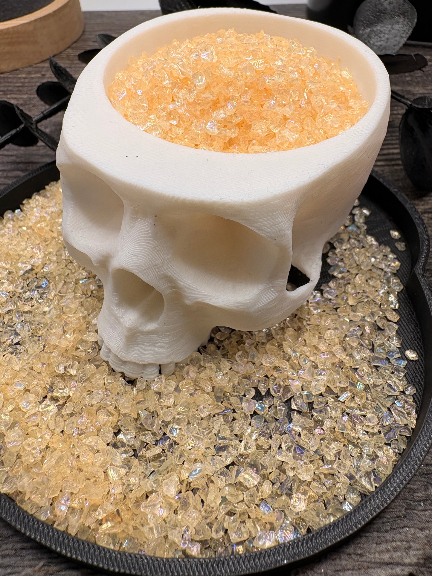 Tangerine Sugar: Crushed glass, Sugar Series 1oz Wt. Not edible