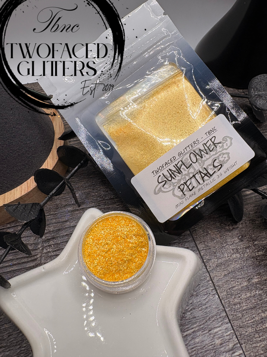 Sunflower Petals: Metallic Mini Flake, Mica Flake for additives in crafting, mini flakes resin crafting, 3g wt.