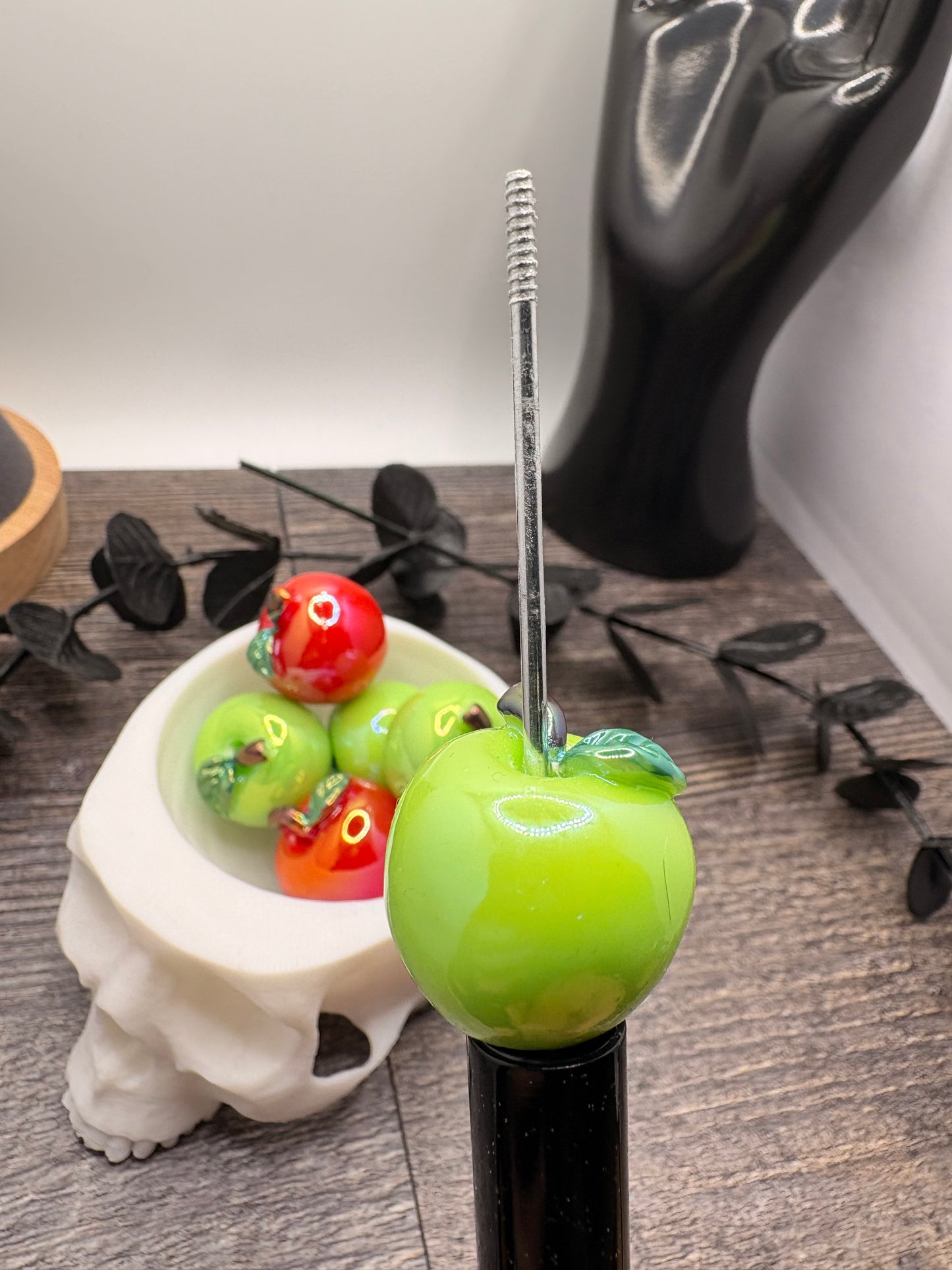 Big Apple bead, acrylic beads for pens, beading supplies, beading, 22.5mm, beads for keychain, 2pc