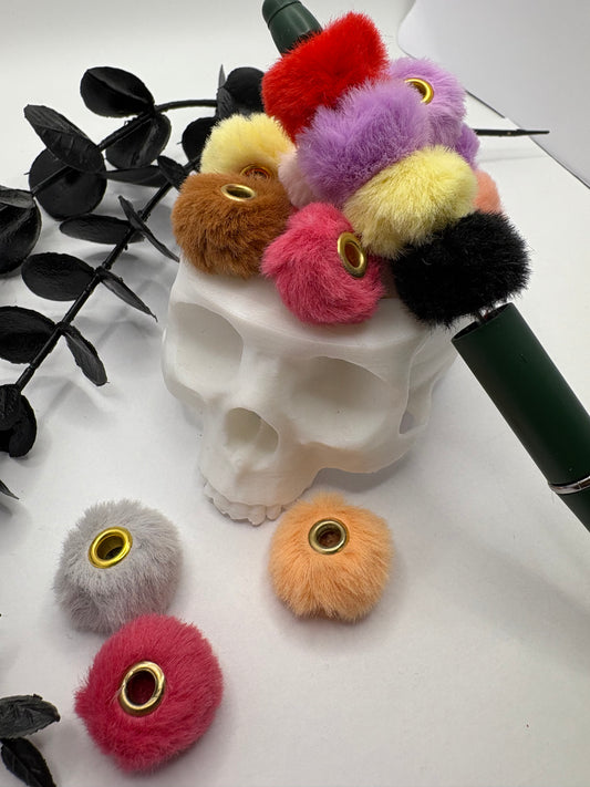 Faux fur bead spacer mix, 7mm beads for pens, beading supplies, beading, 10pc spacers