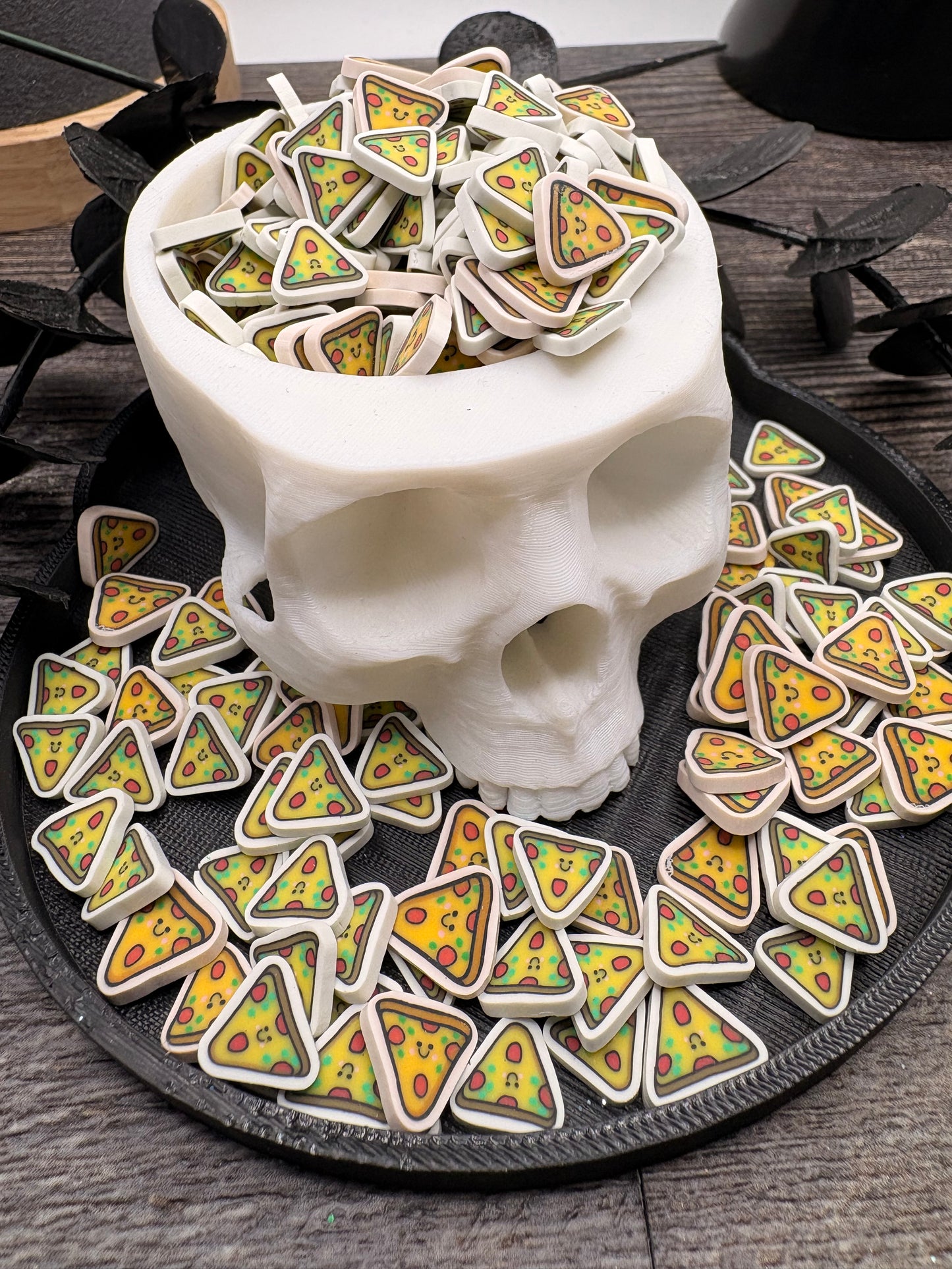 Clay Pizza Slice: Polymer Clay Filler pieces, .5oz Wt.