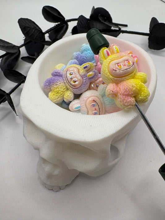 Ombre Monster Bead, cute acrylic bead, beads for pens, monster dude, focal bead 30mm