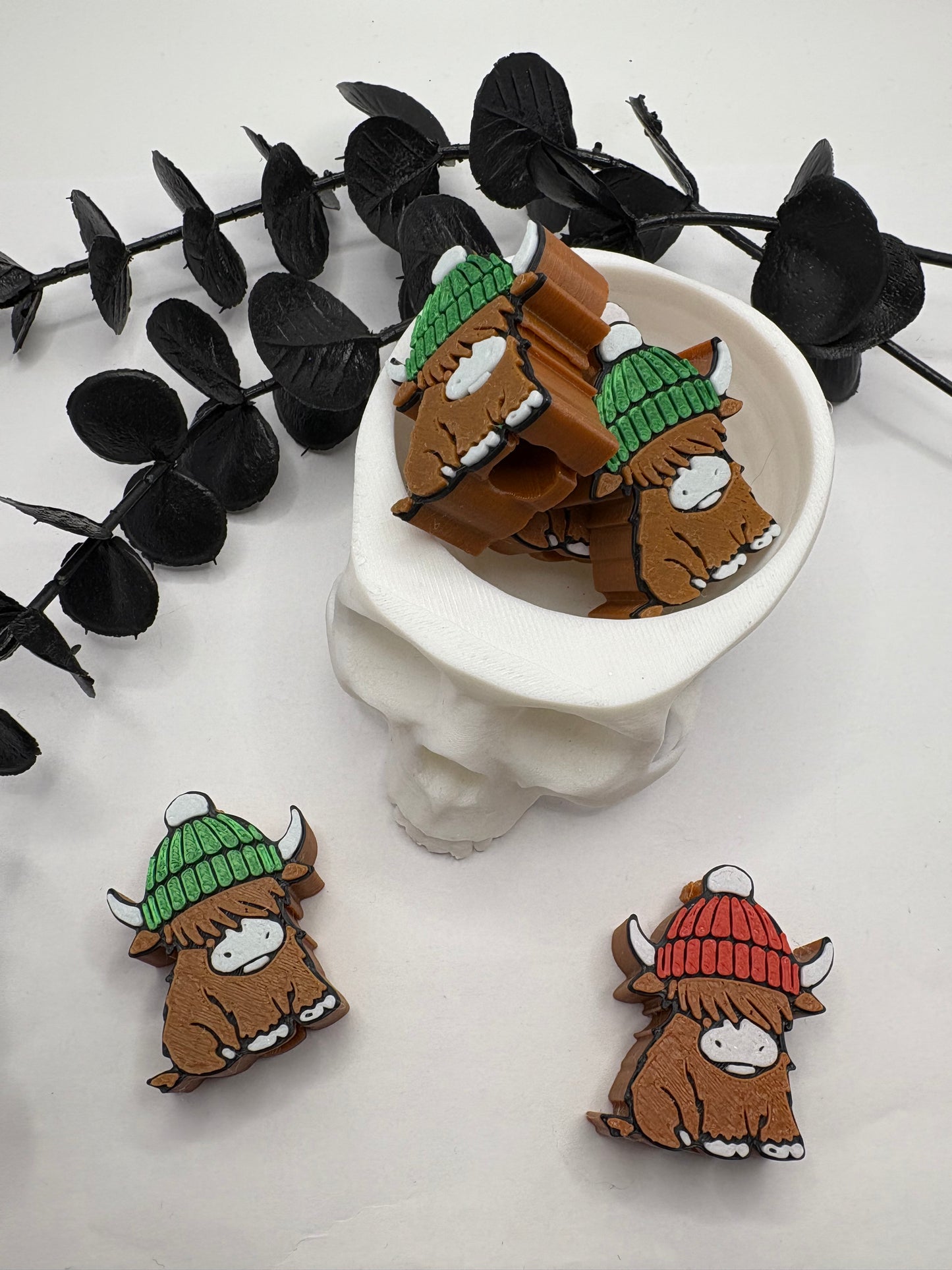 Cow Straw topper beads, straw accessory, bead supplies, keychain beads, big bead, single side printed 37.8mm